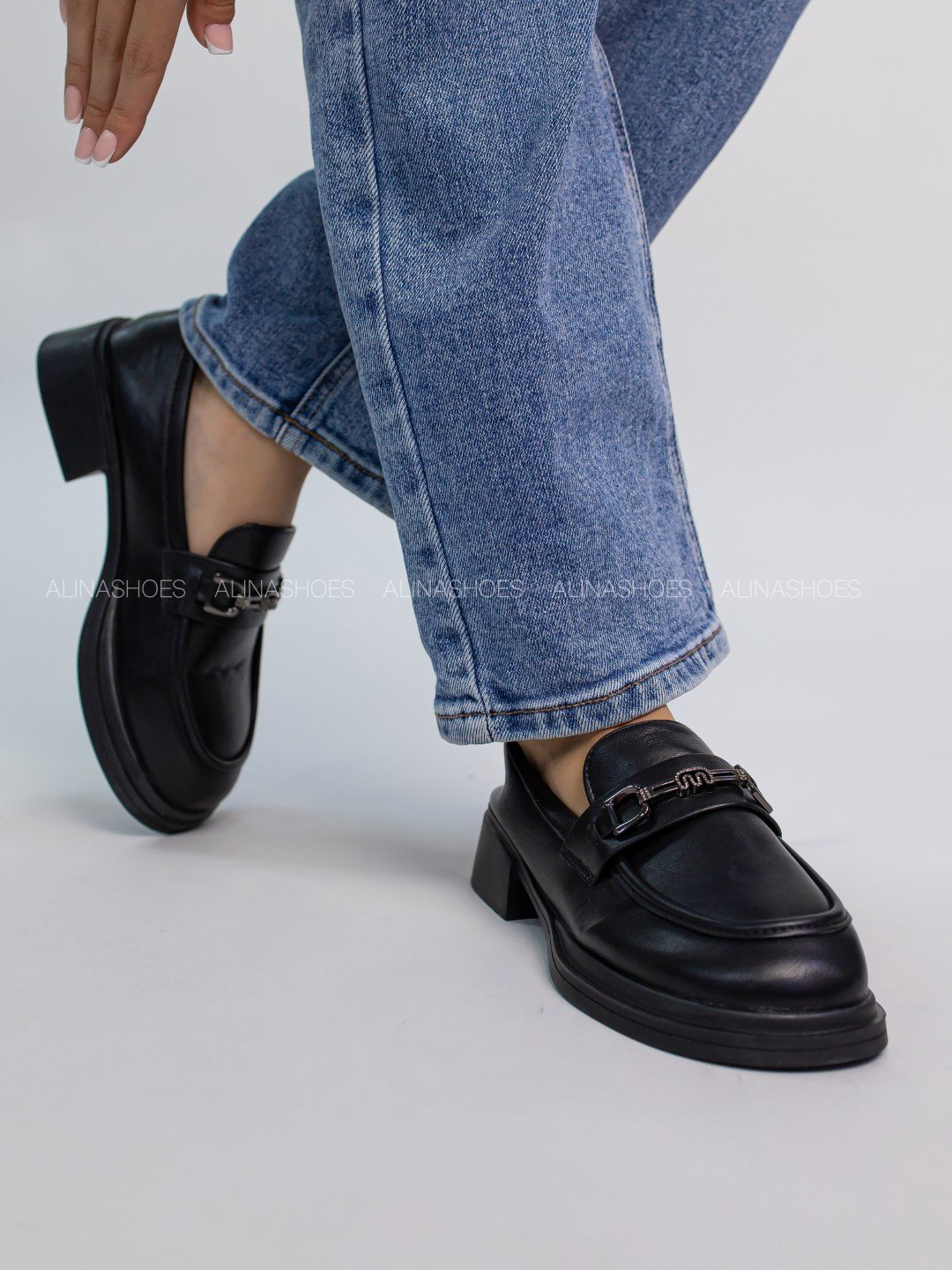 Лоферы alinashoes black 40 купить,NaN