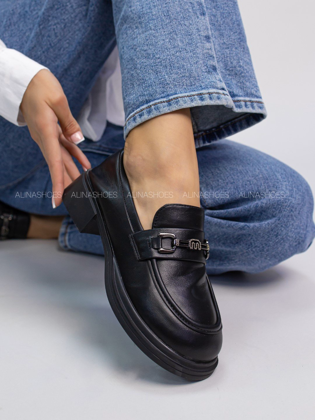 Лоферы alinashoes black 40 купить,NaN
