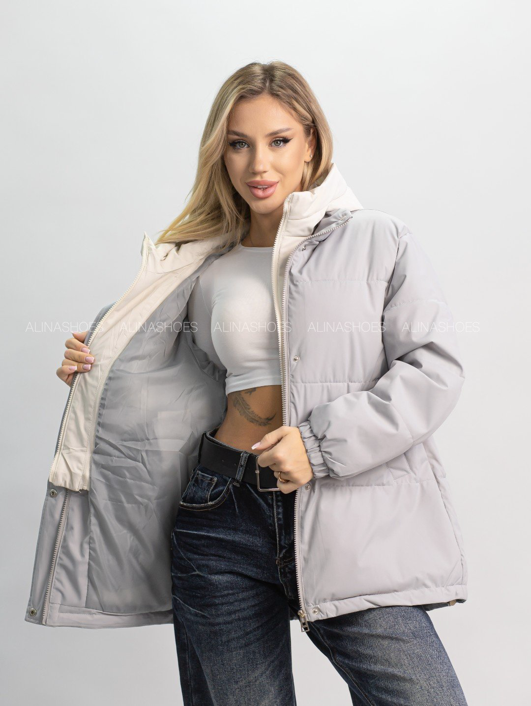 Демисезонная куртка alinashoes серый купить,NaN