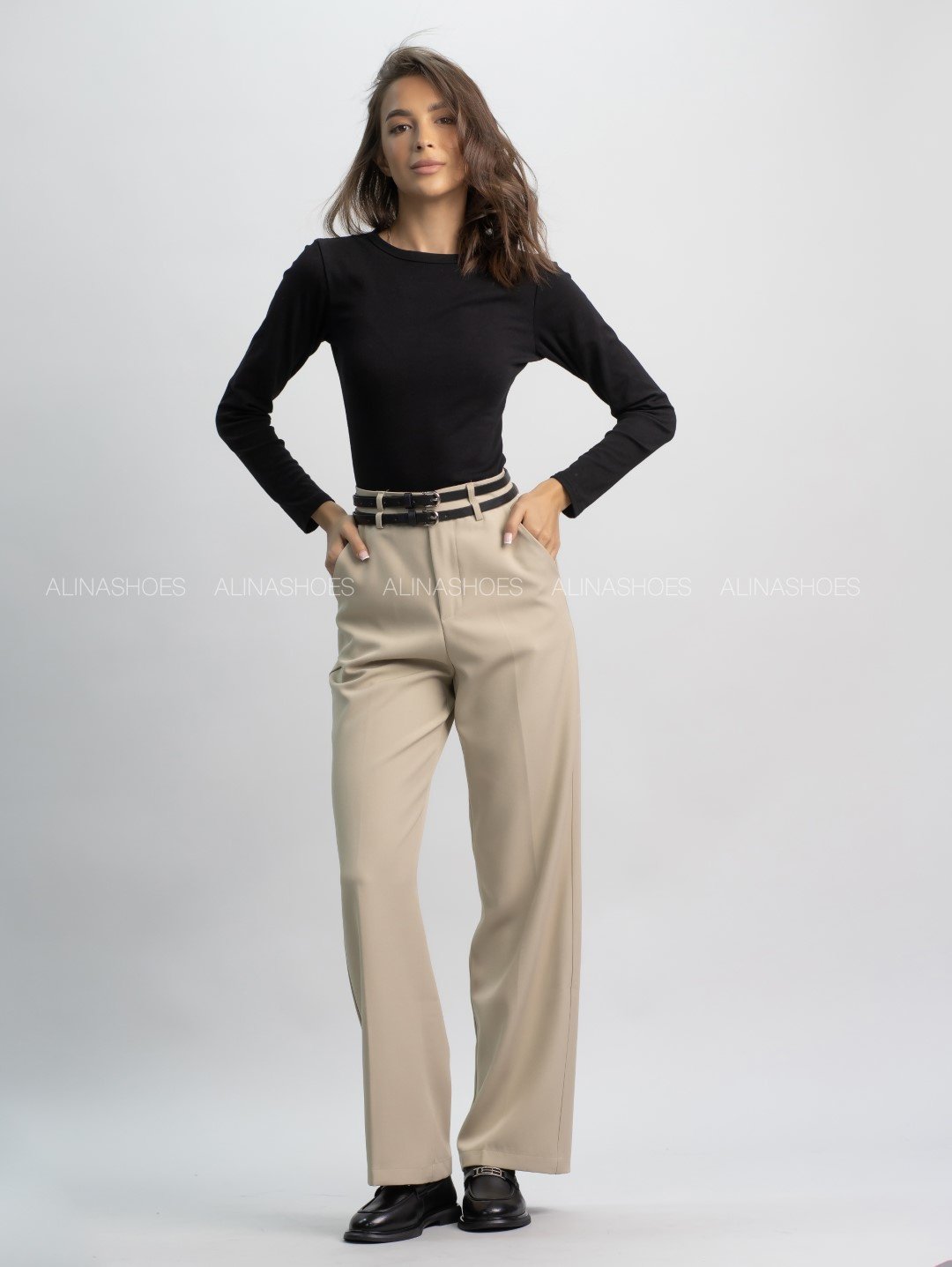 Повседневные брюки alinashoes бежевый купить,NaN
