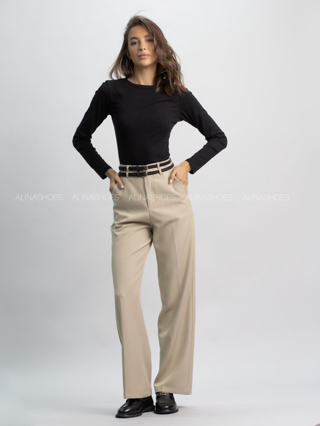 Повседневные брюки alinashoes бежевый купить,NaN