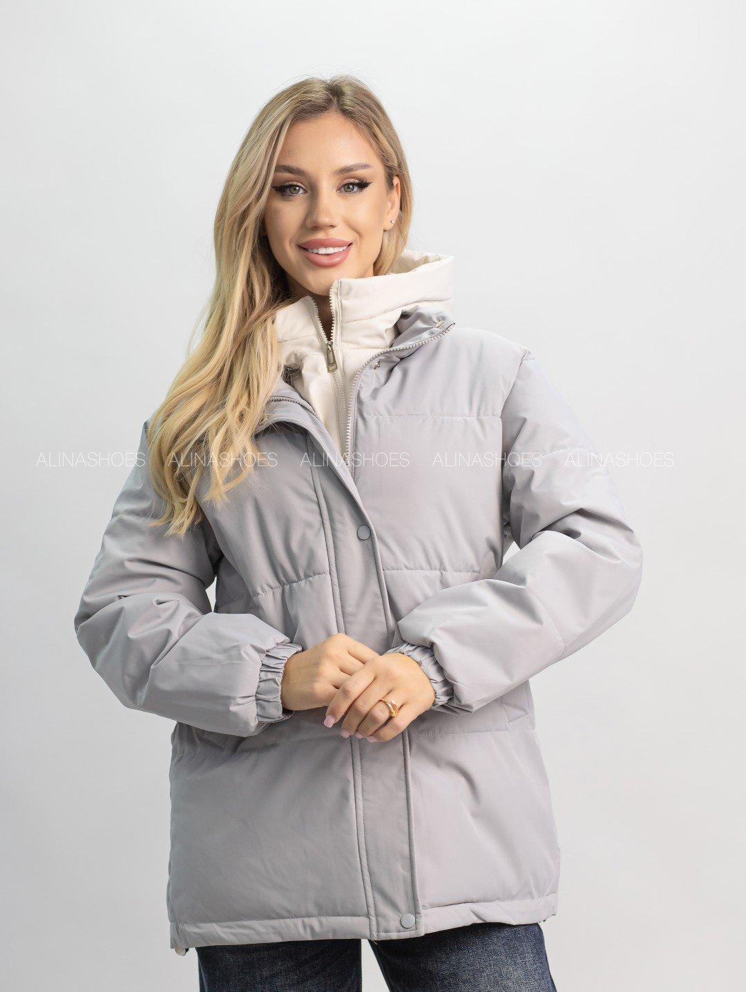 Демисезонная куртка alinashoes серый купить,NaN