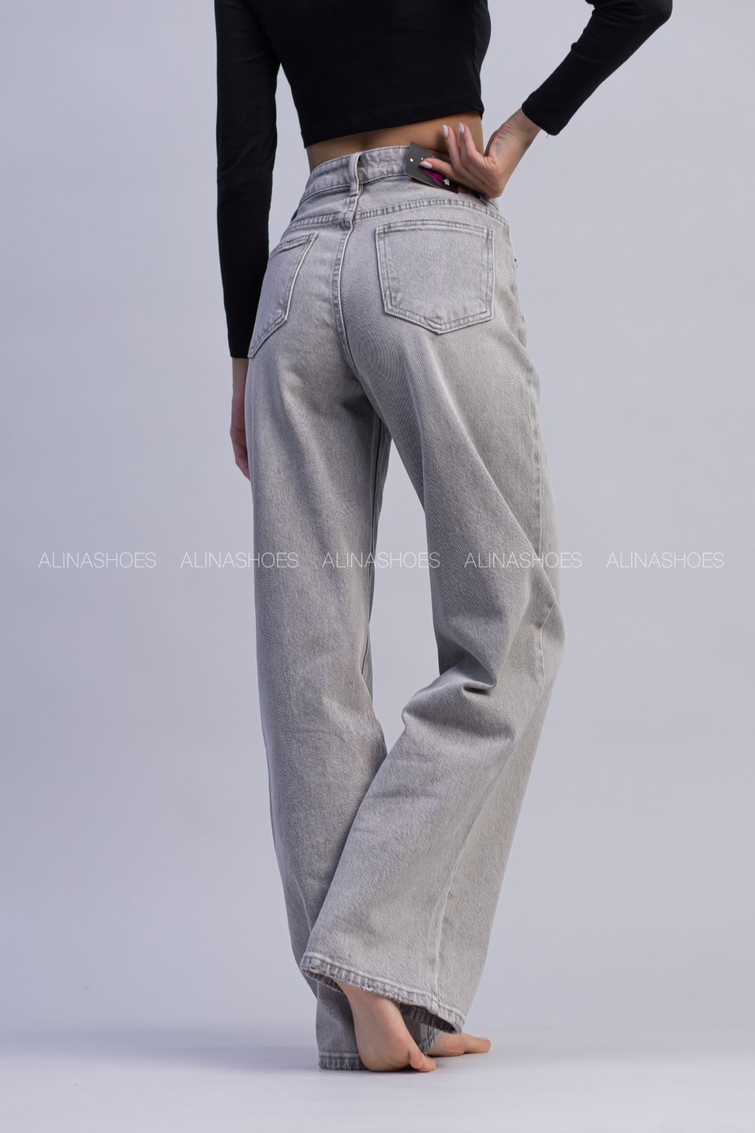 Джинсы прямые alinashoes серый купить,NaN