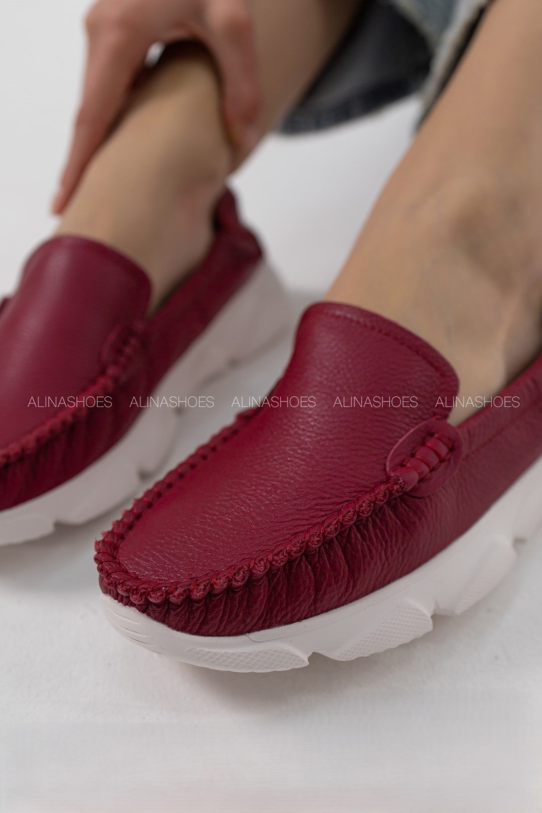 Мокасины alinashoes красный купить,NaN