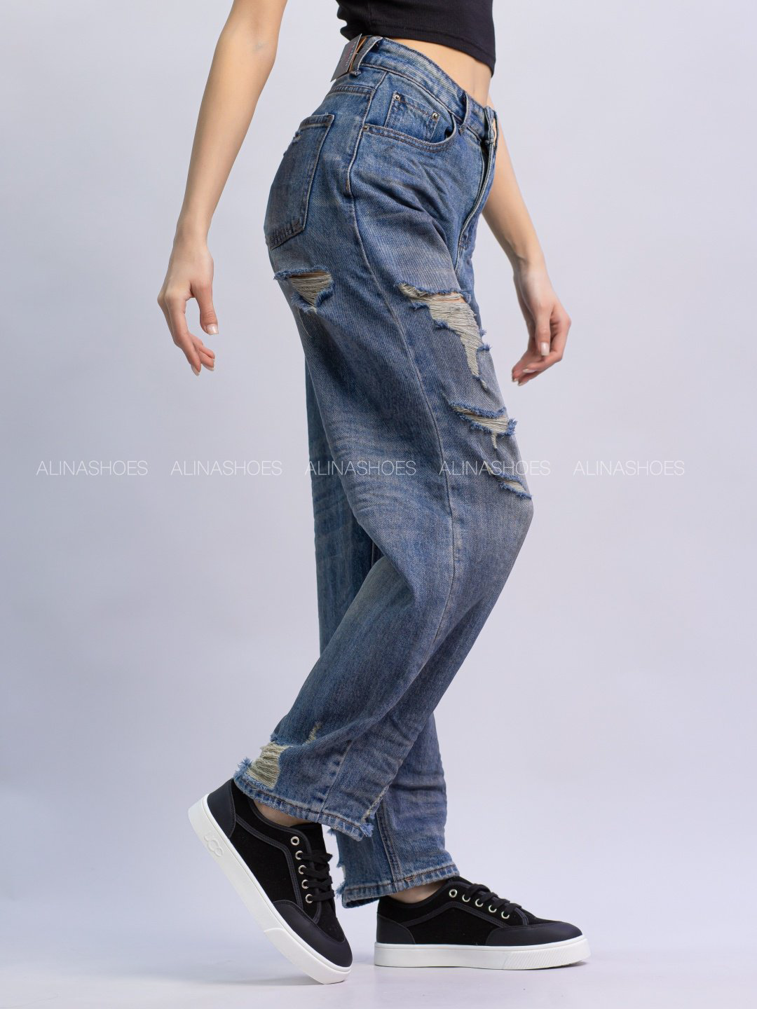 Джинсы прямые alinashoes голубой купить,NaN