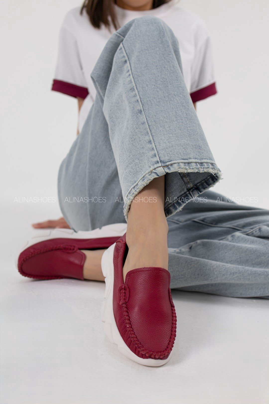 Мокасины alinashoes красный купить,NaN