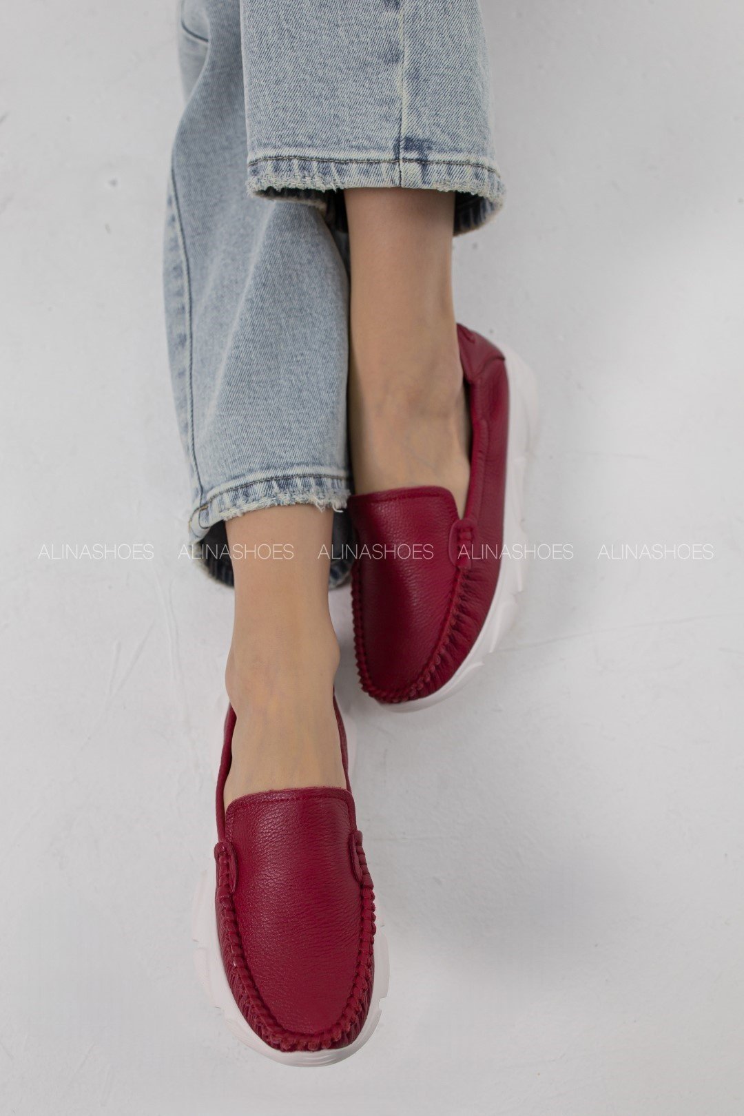 Мокасины alinashoes красный купить,NaN