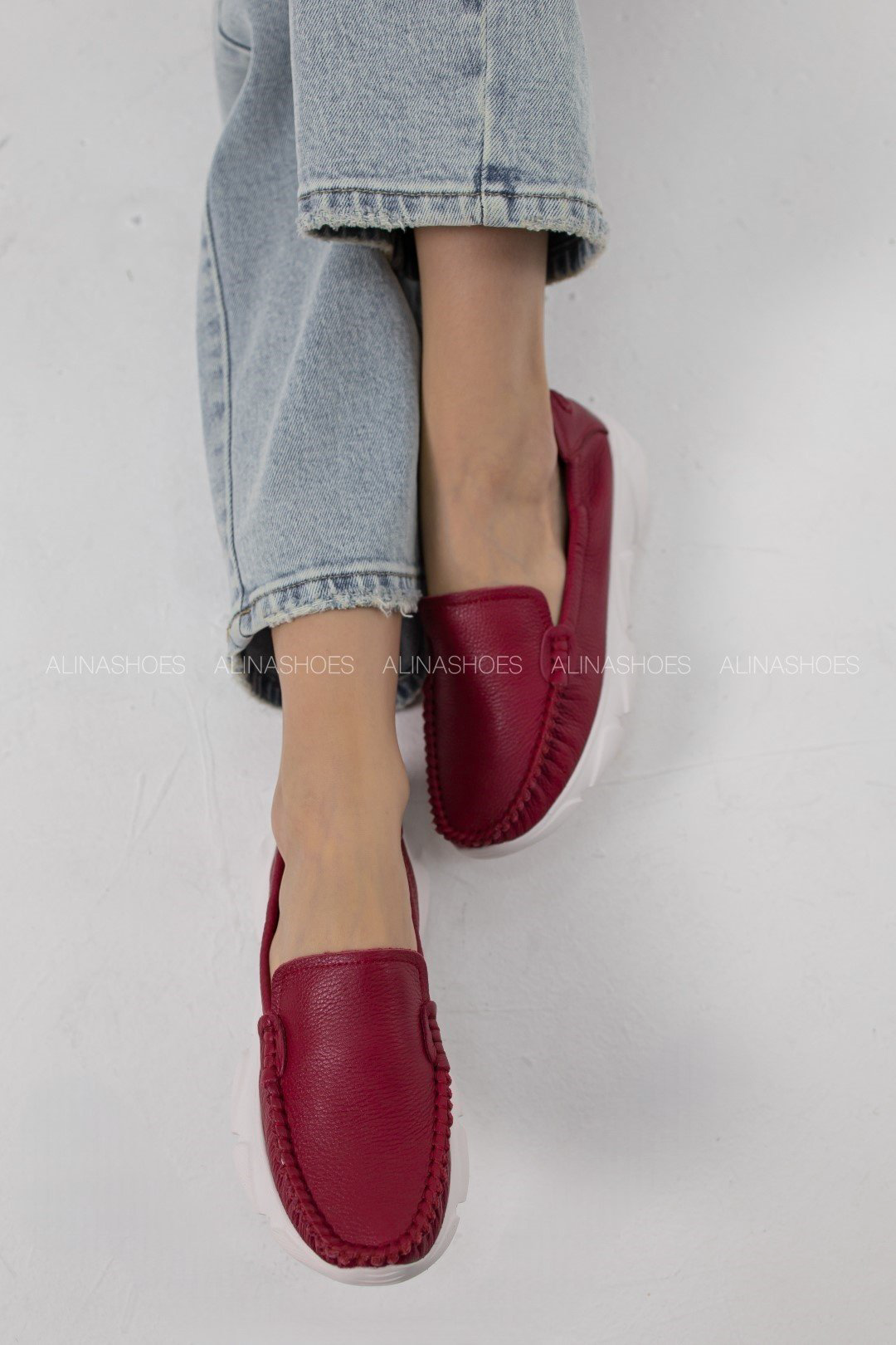 Мокасины alinashoes красный купить,NaN