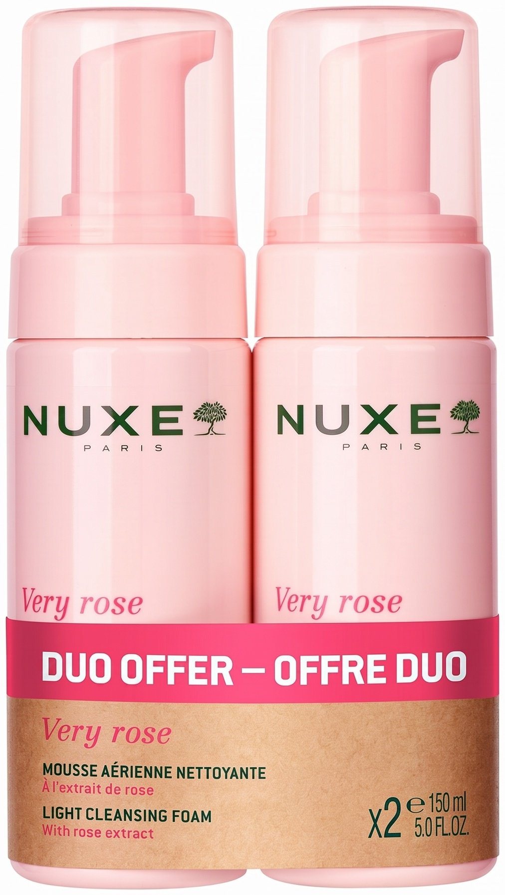 Nuxe Very Rose Воздушная очищающая пенка 2 шт по 150 мл купить,NaN