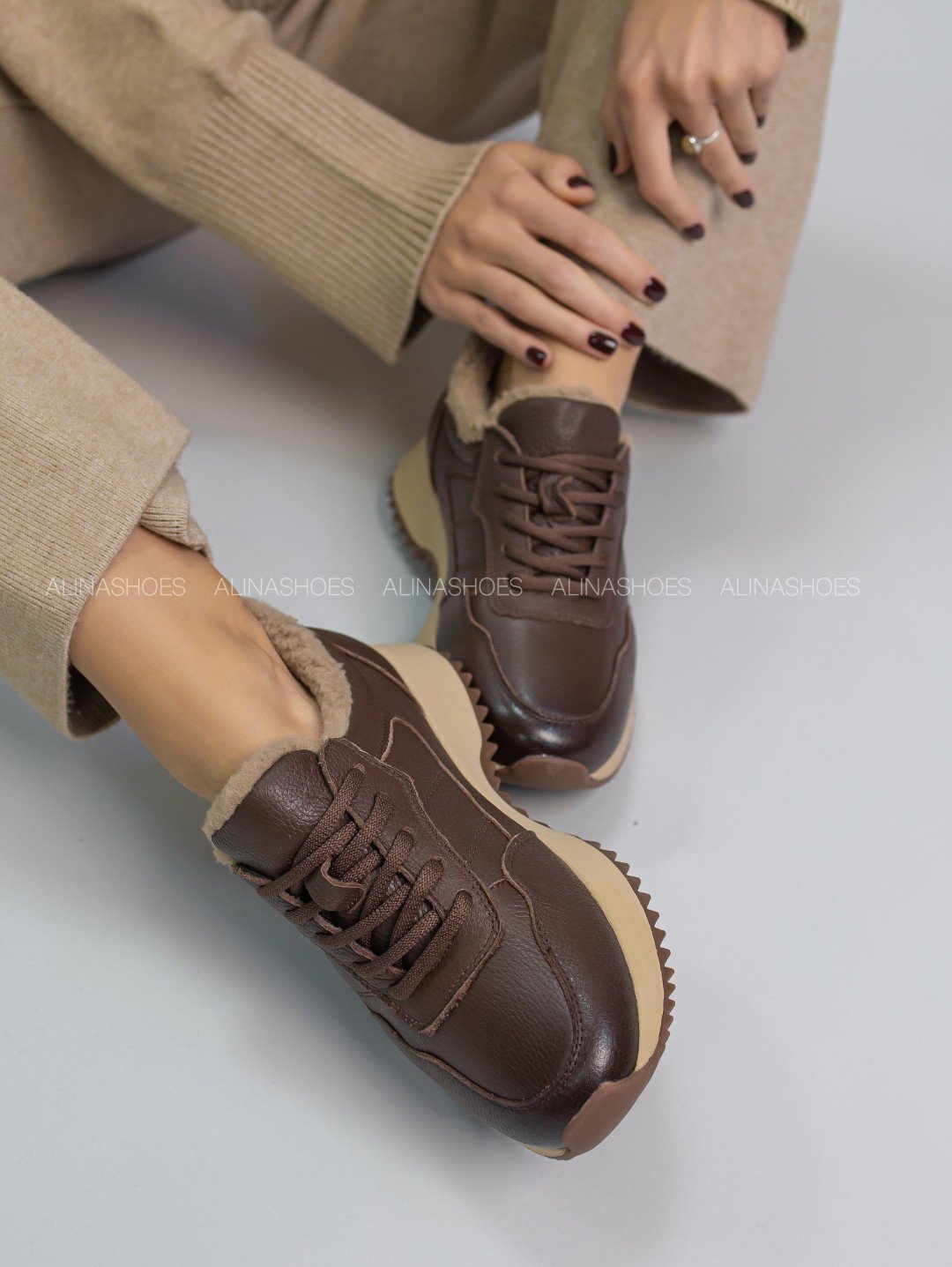 Кроссовки alinashoes коричневый купить,NaN