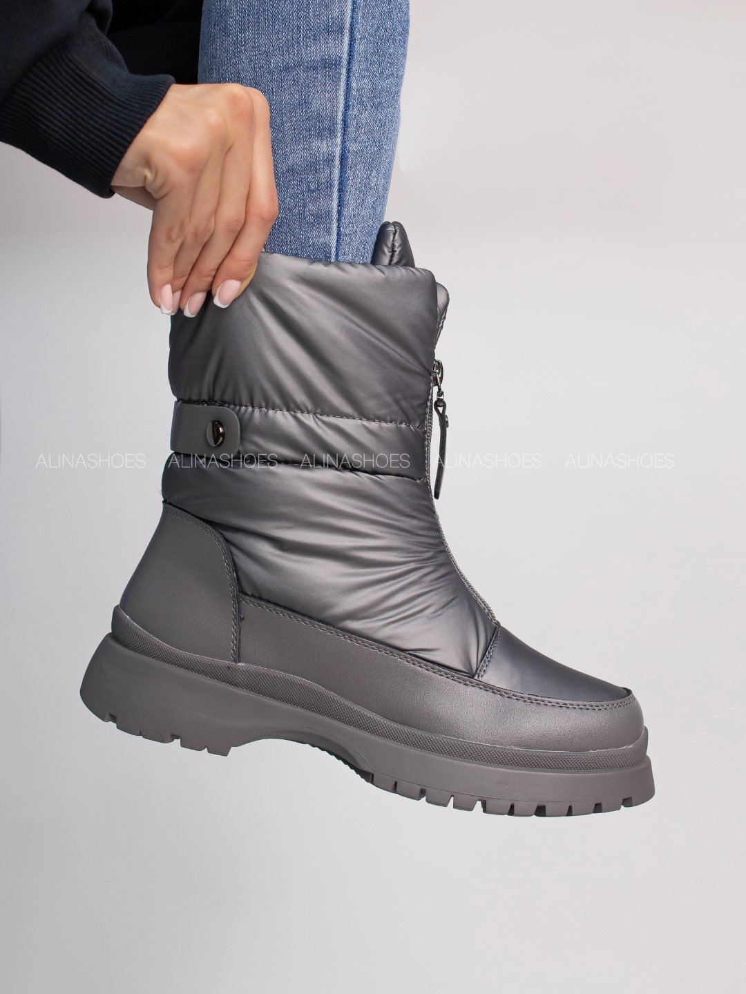 Дутики alinashoes серый купить,NaN