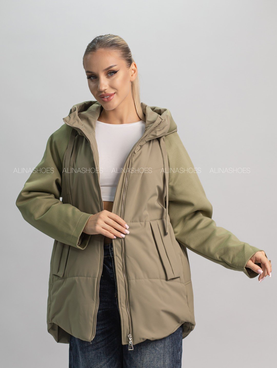 Зимняя куртка alinashoes хаки купить,NaN