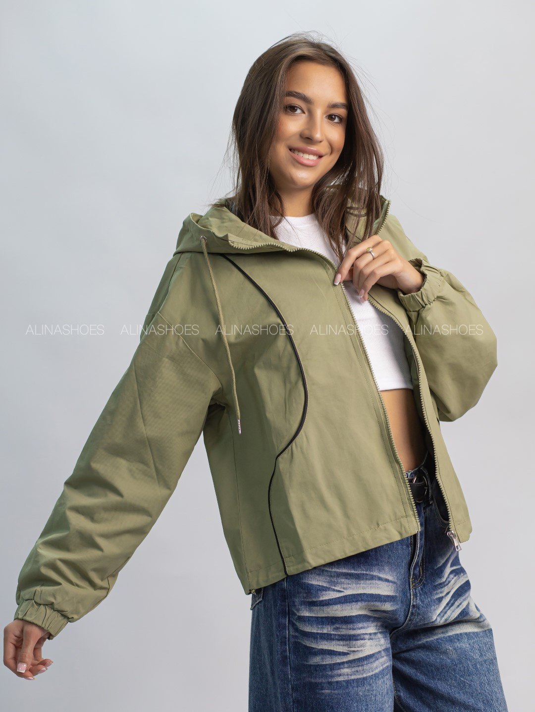 Ветровка alinashoes хаки купить,NaN
