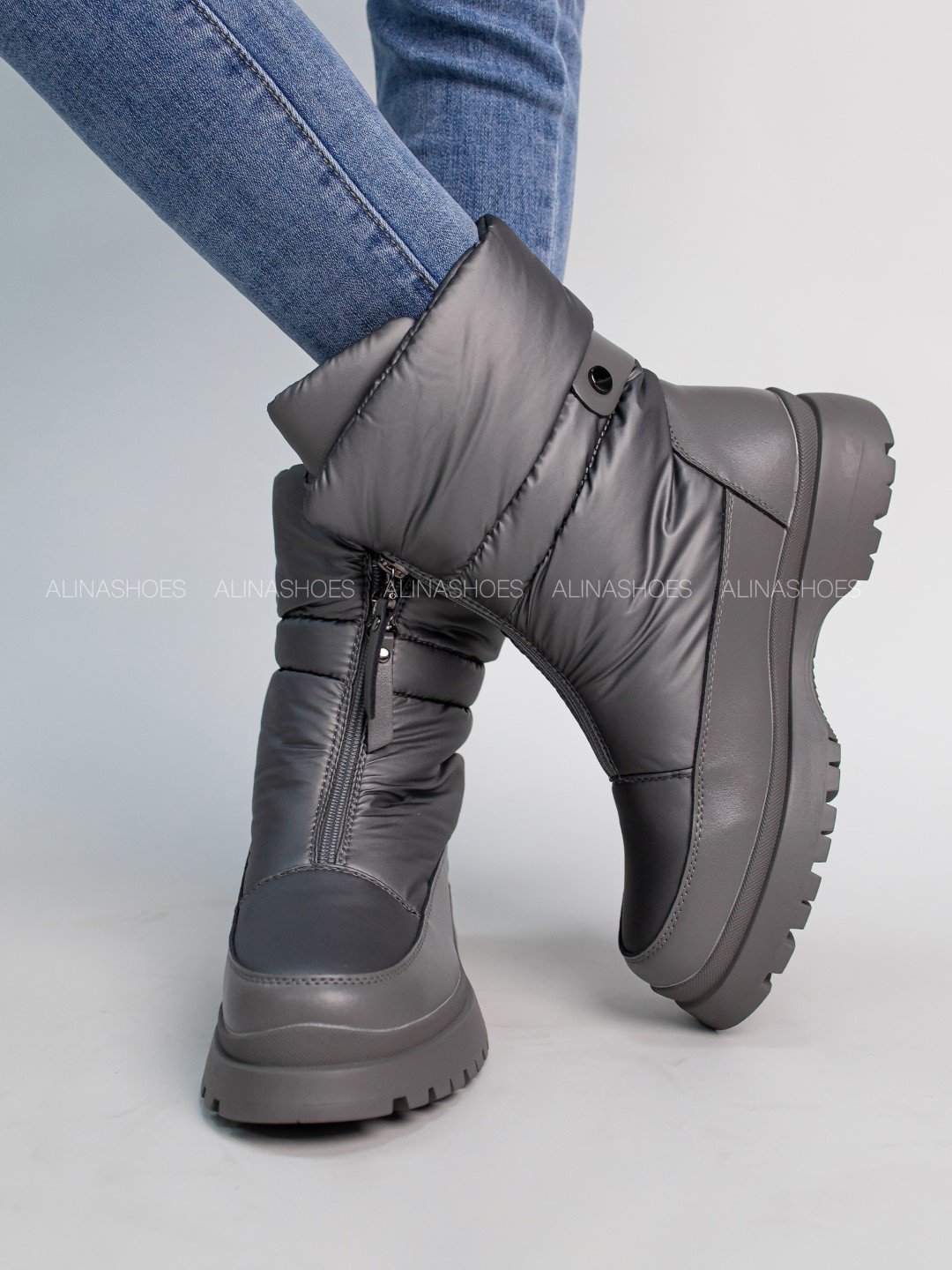 Дутики alinashoes серый купить,NaN
