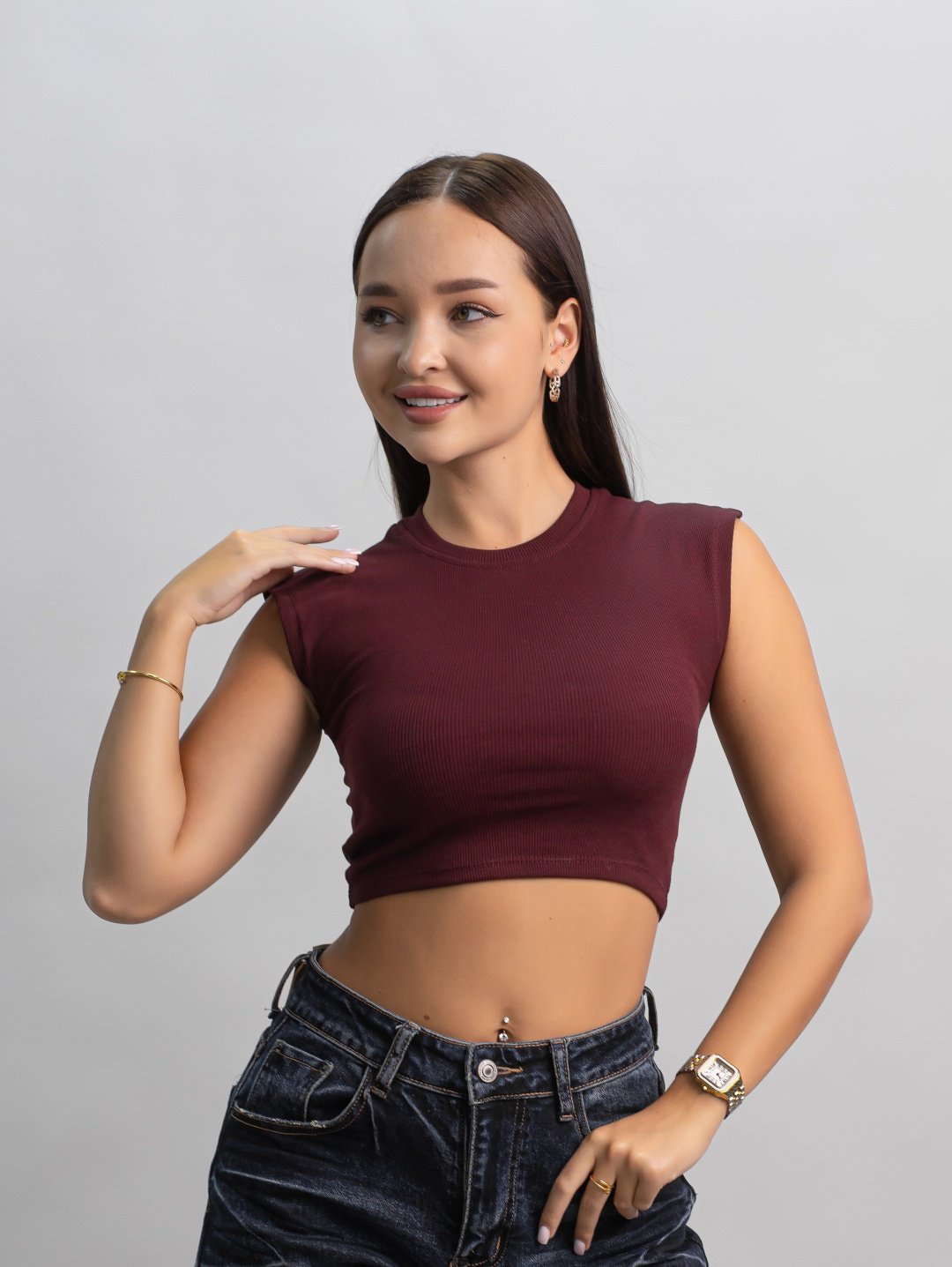 Топ alinashoes бордовый L купить,NaN