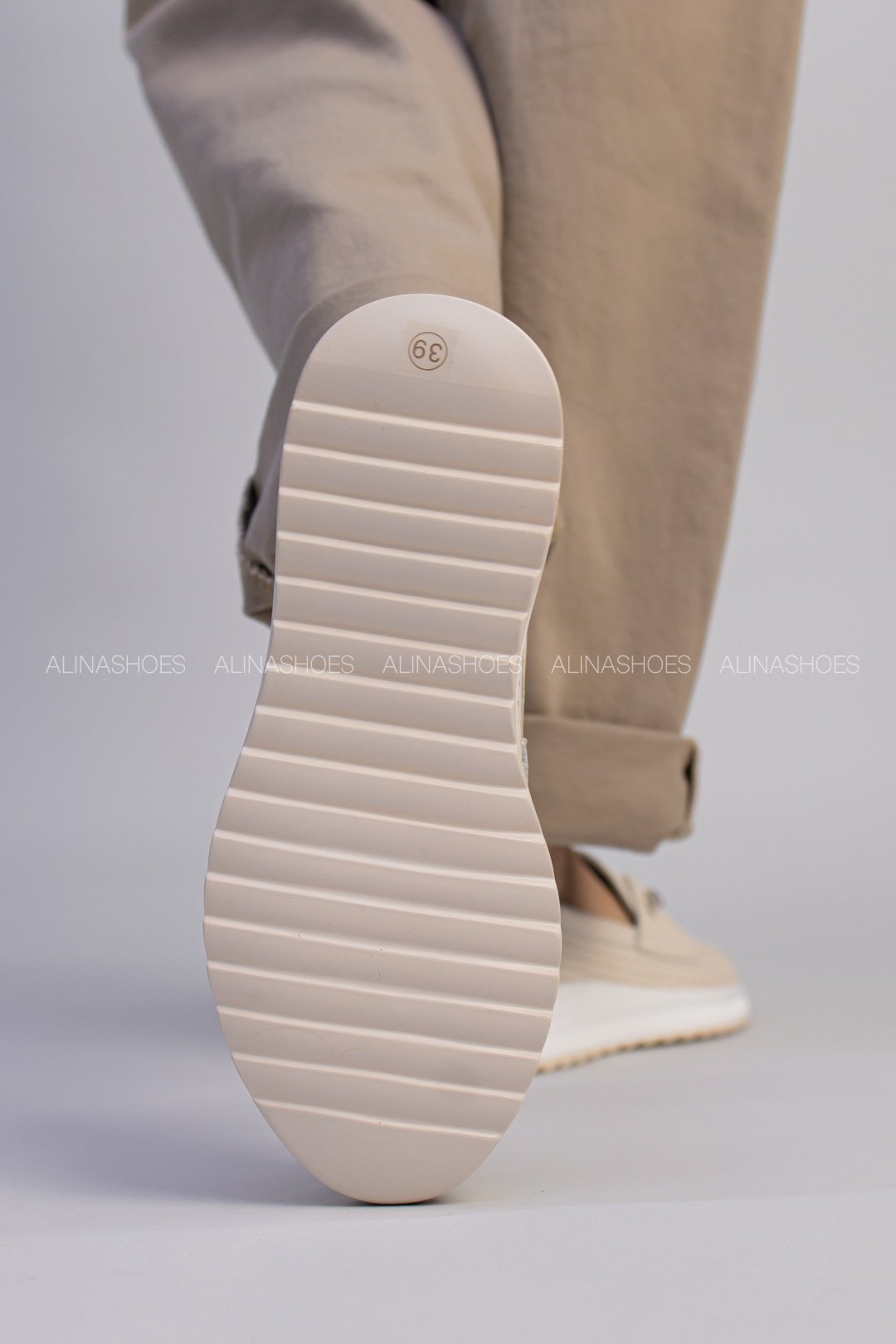 Мокасины alinashoes бежевый купить,NaN
