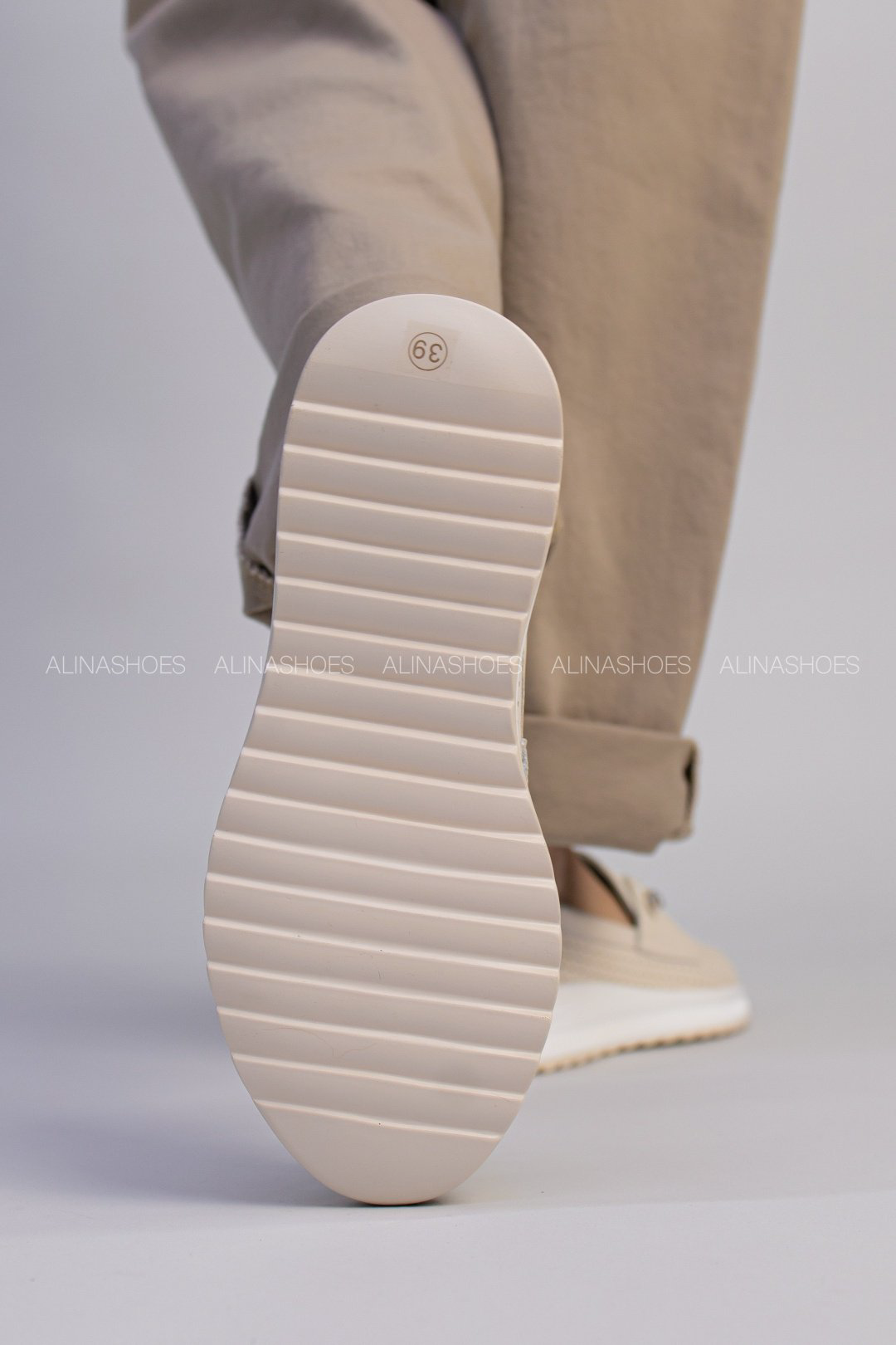 Мокасины alinashoes бежевый купить,NaN