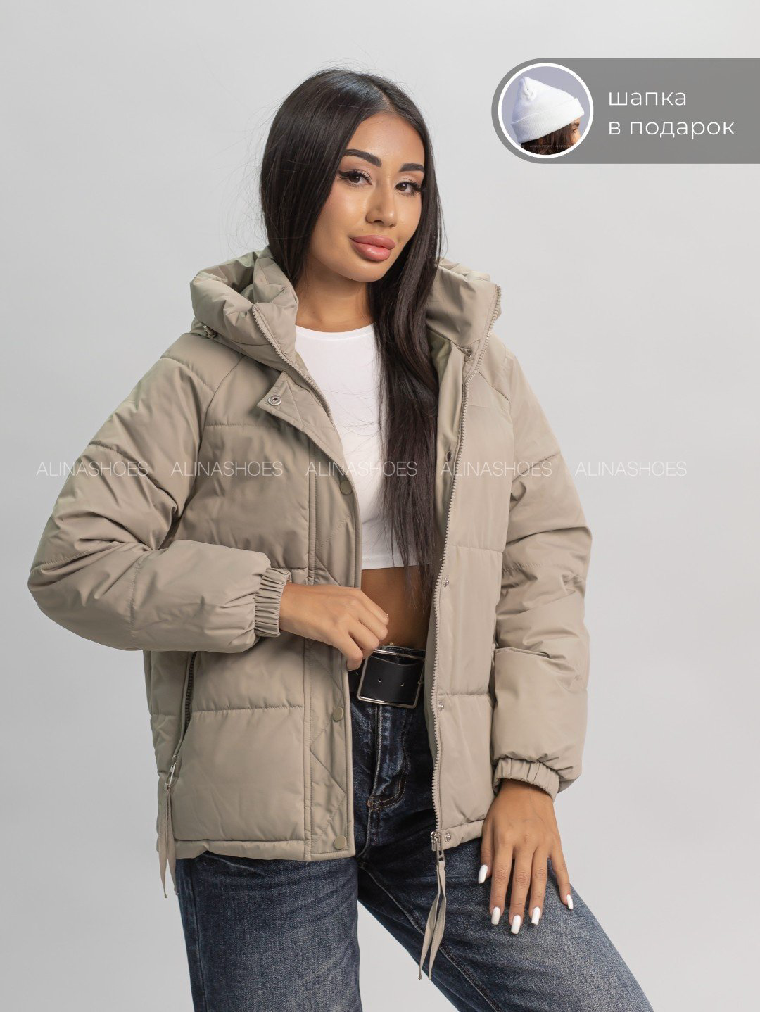 Демисезонная куртка alinashoes хаки купить,NaN