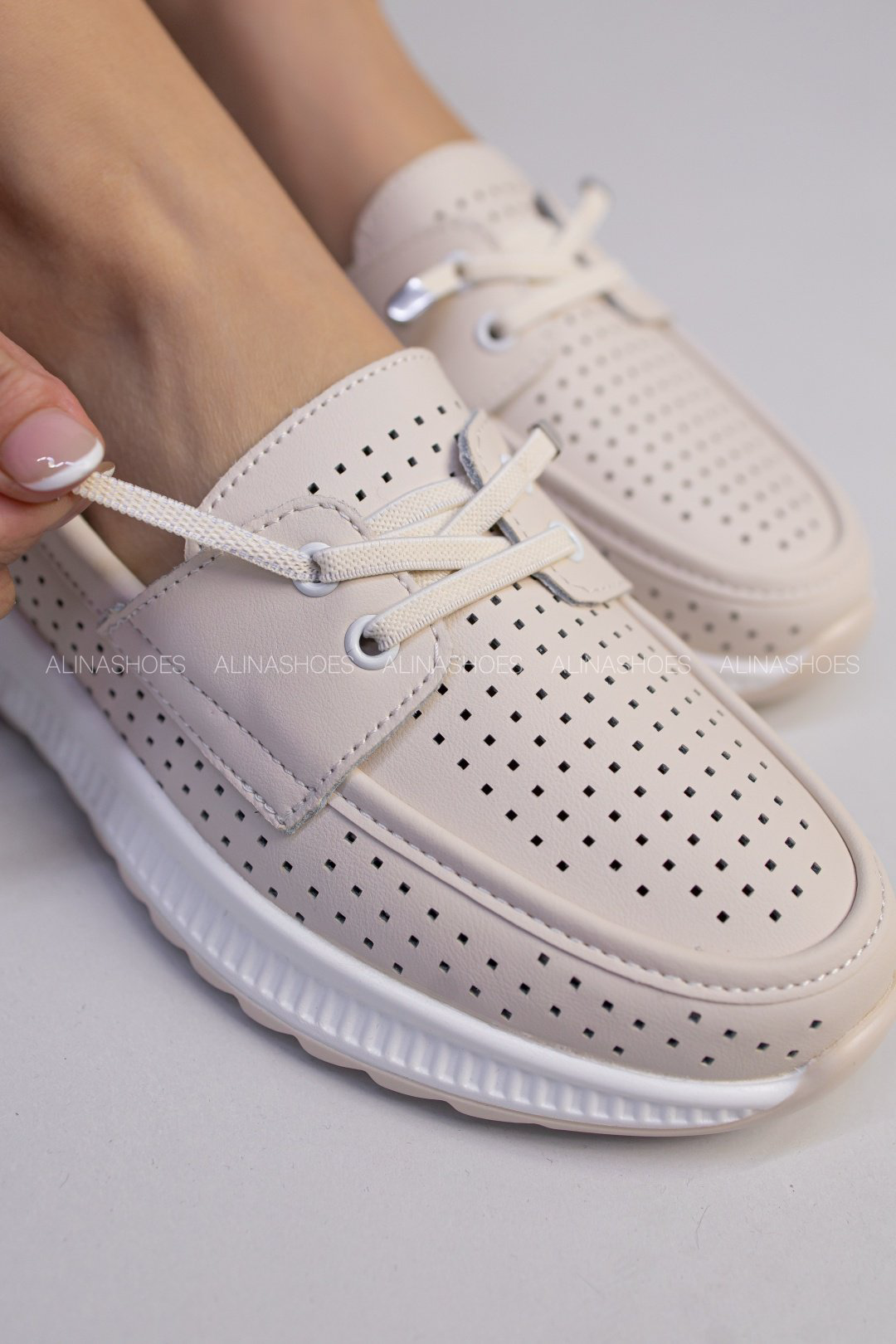 Мокасины alinashoes бежевый купить,NaN