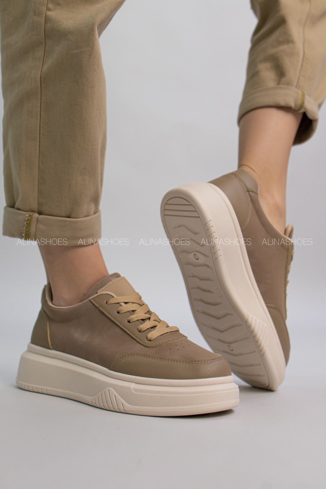 Кроссовки alinashoes бежевый купить,NaN