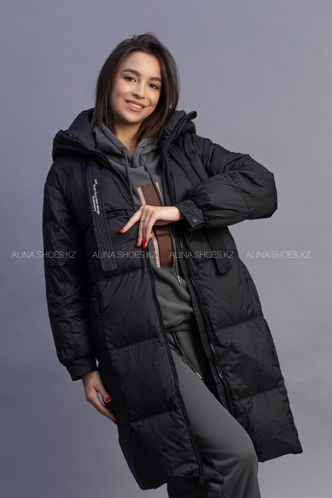 Пуховик alinashoes черный купить,NaN