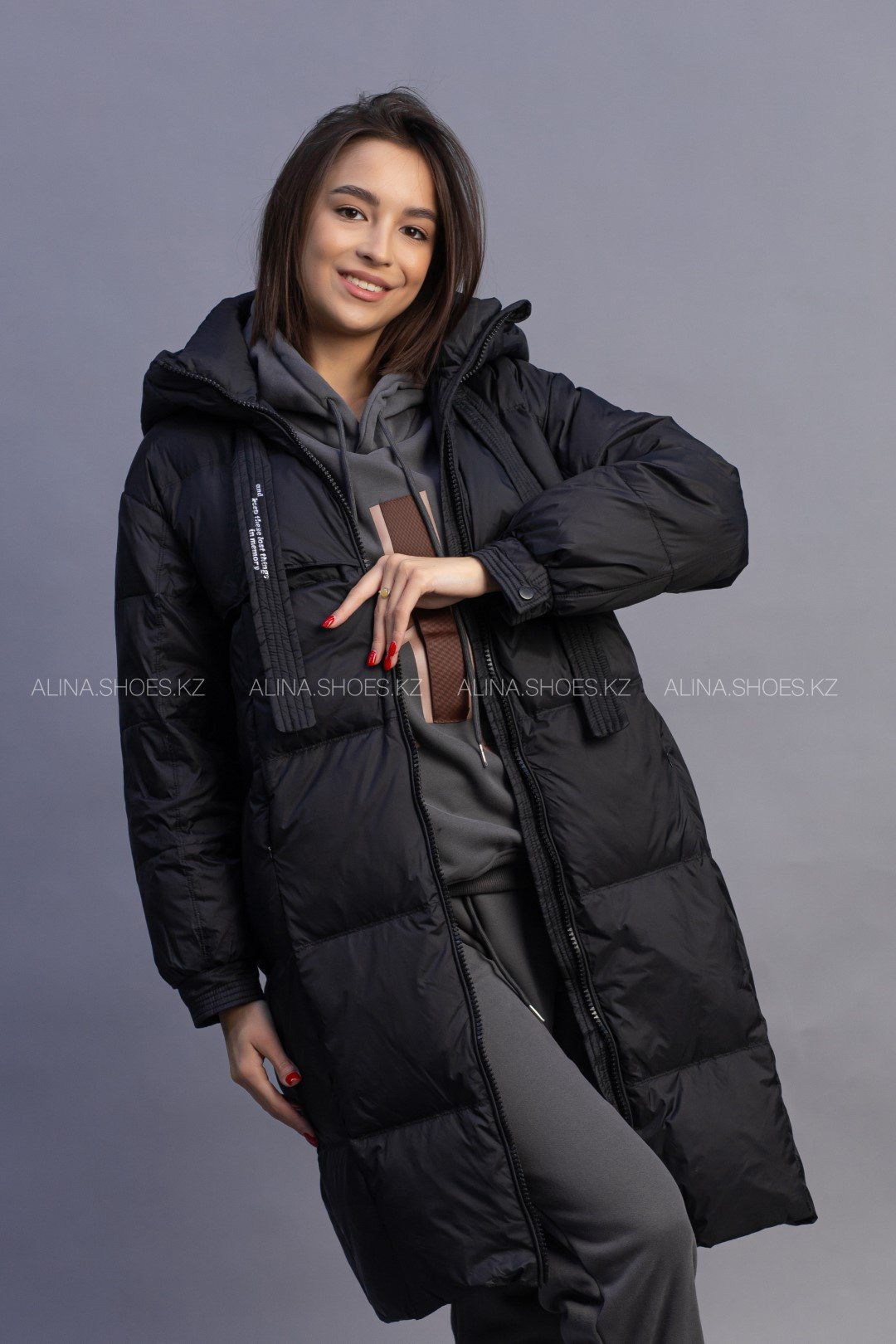 Пуховик alinashoes черный купить,NaN