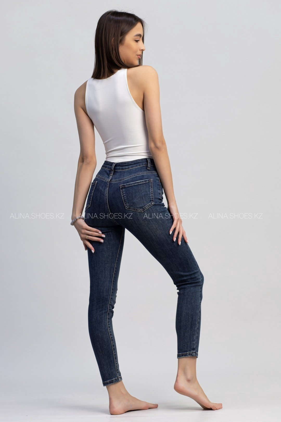 Джинсы узкие alinashoes синий купить,NaN