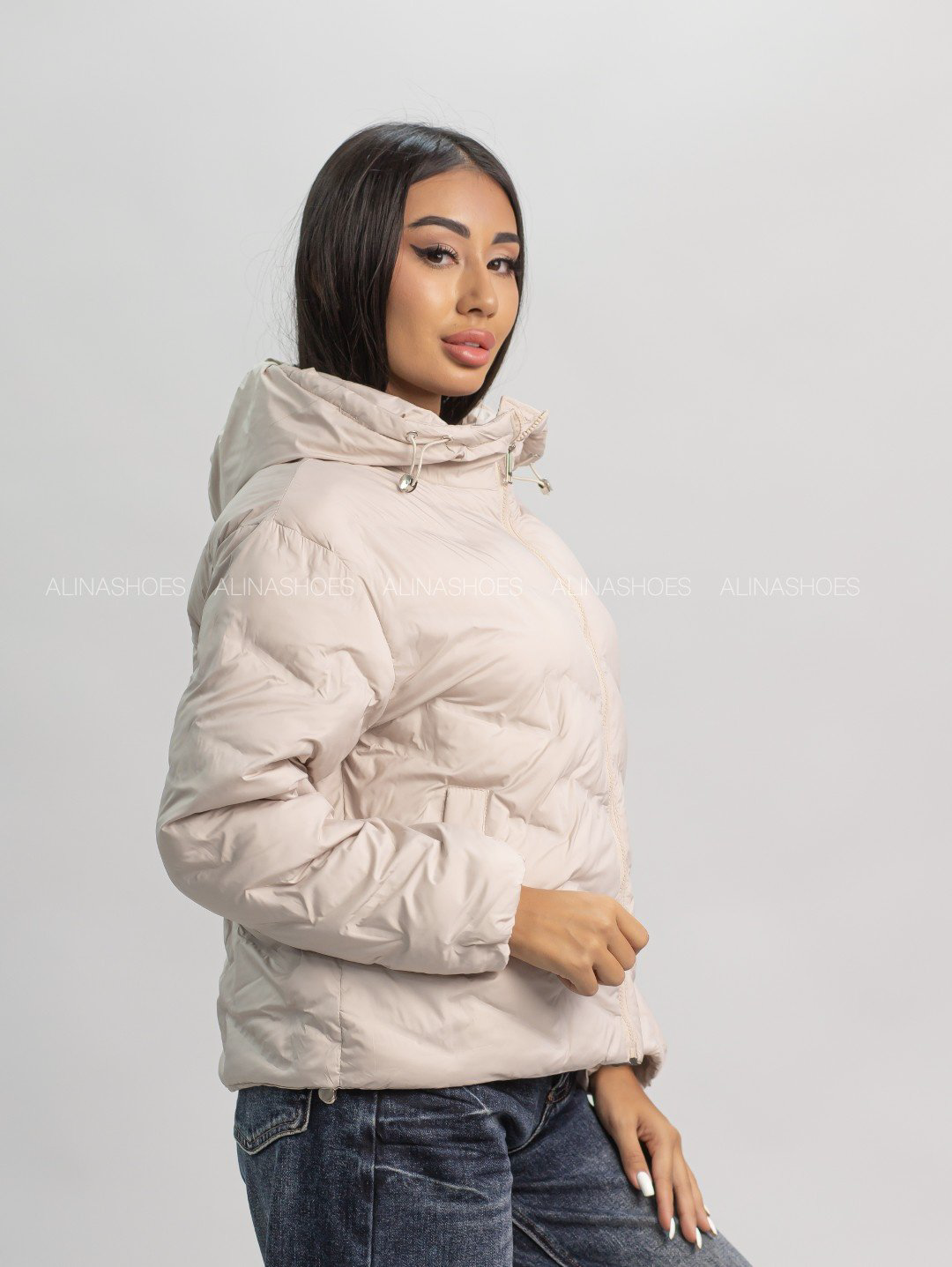 Демисезонная куртка alinashoes темно-бежевый купить,NaN