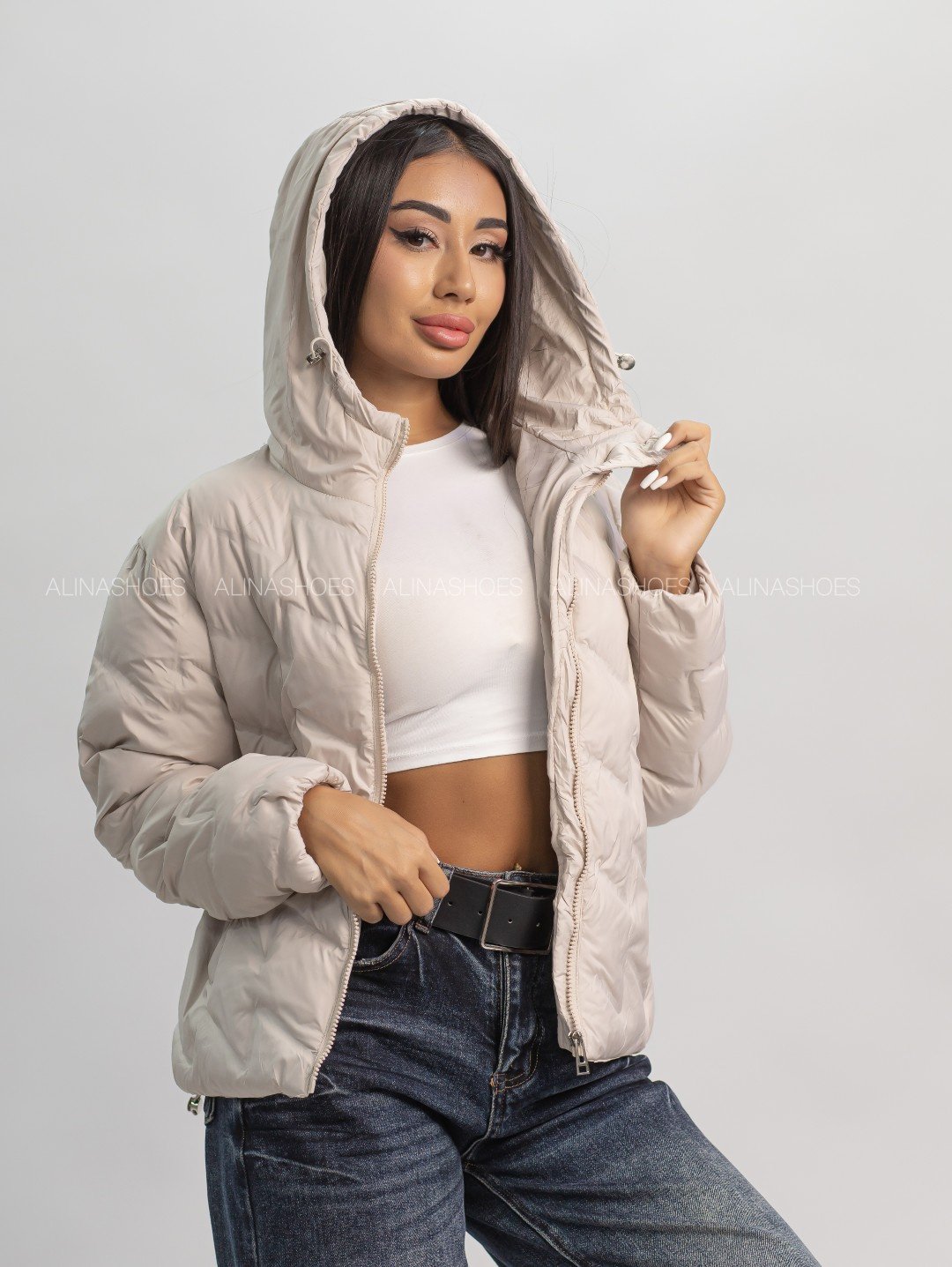 Демисезонная куртка alinashoes темно-бежевый купить,NaN