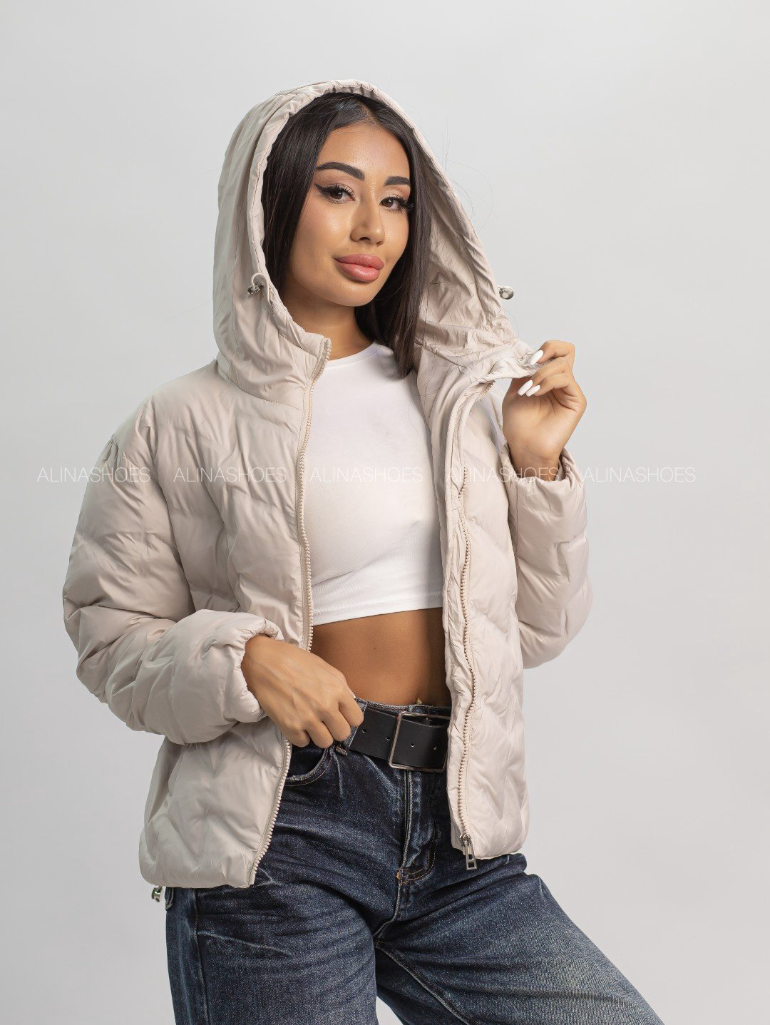 Демисезонная куртка alinashoes темно-бежевый купить,NaN