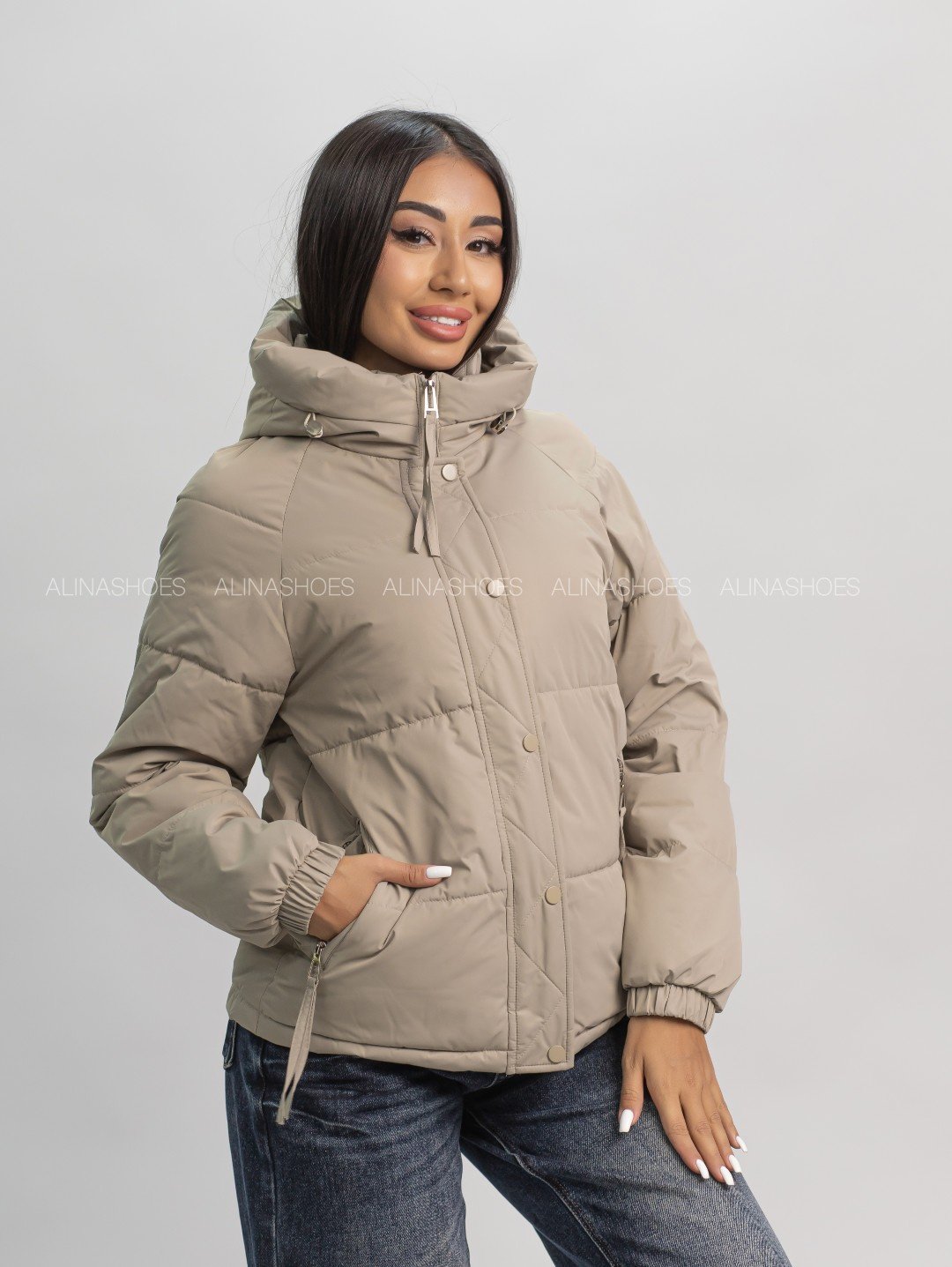 Демисезонная куртка alinashoes хаки купить,NaN