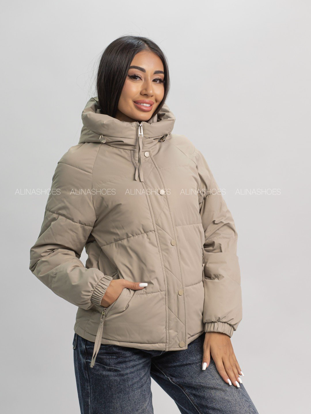 Демисезонная куртка alinashoes хаки купить,NaN