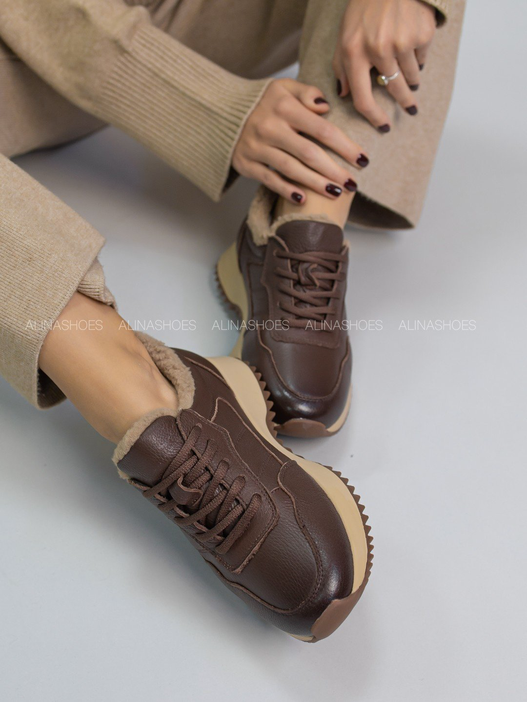 Кроссовки alinashoes коричневый купить,NaN