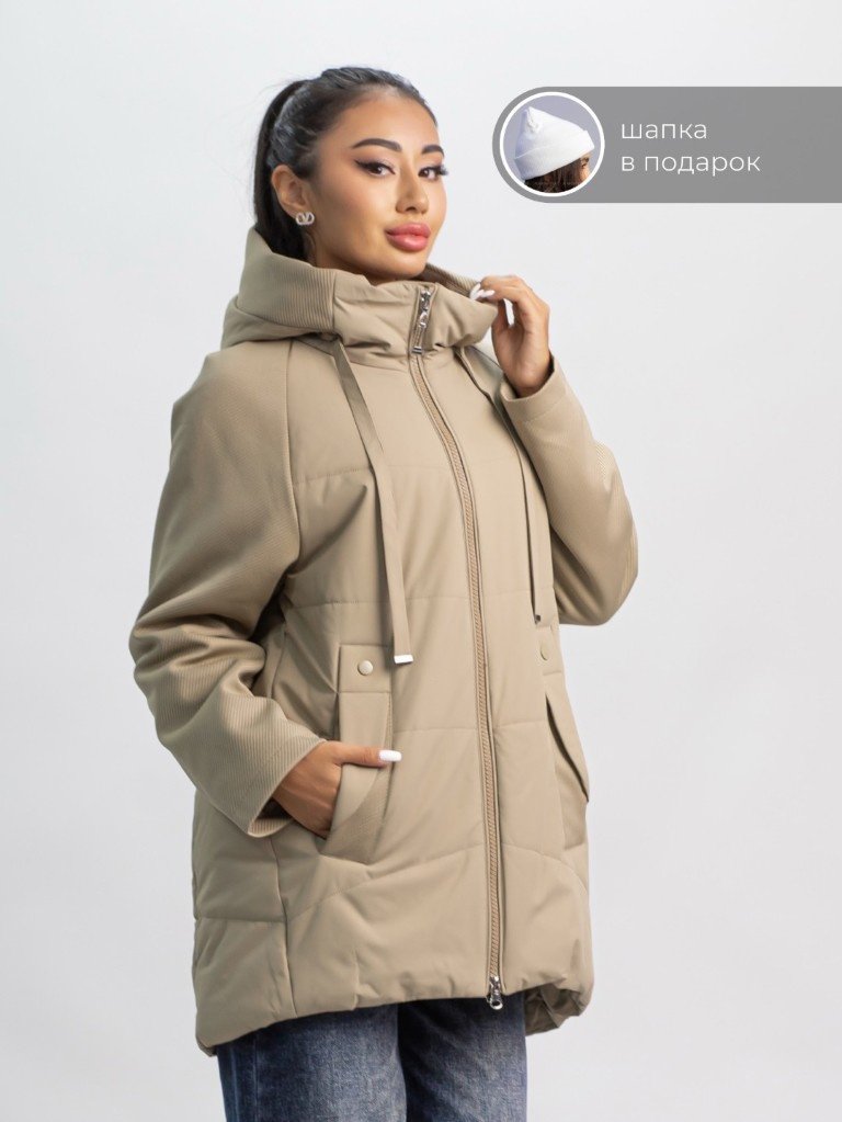 Демисезонная куртка alinashoes темно-бежевый купить,NaN
