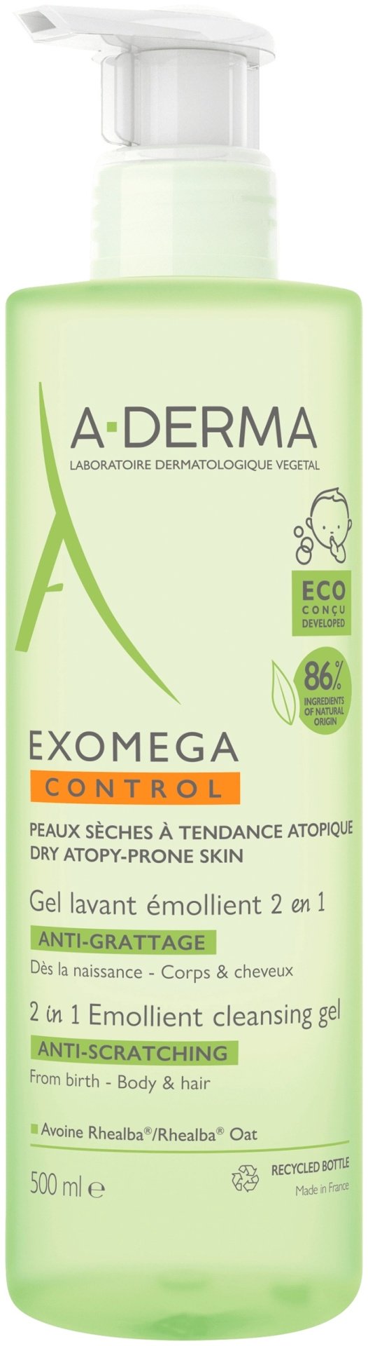 A-DERMA Exomega Control гель-шампунь 500 мл купить,NaN