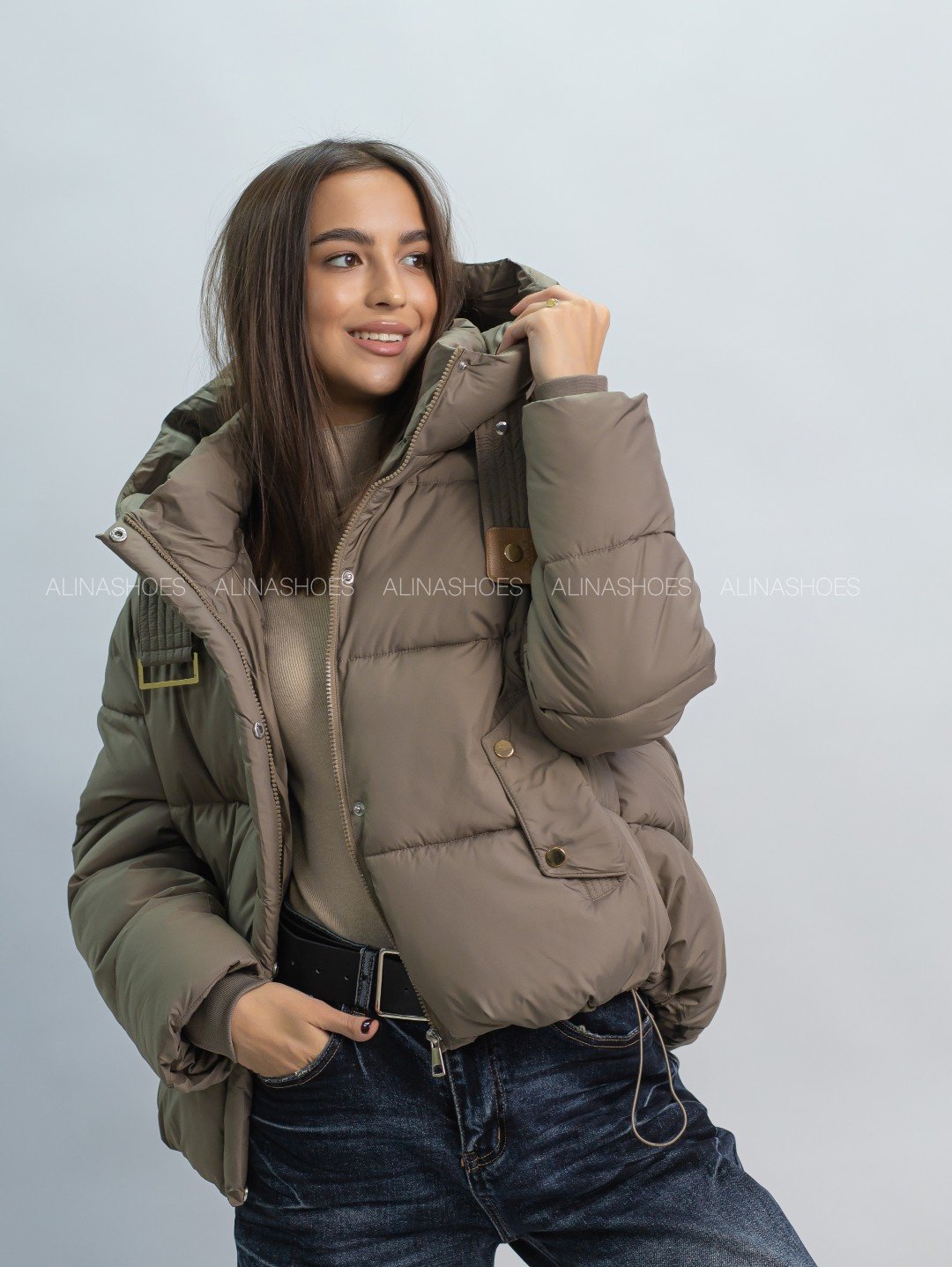 Зимняя куртка alinashoes темно-бежевый купить,NaN