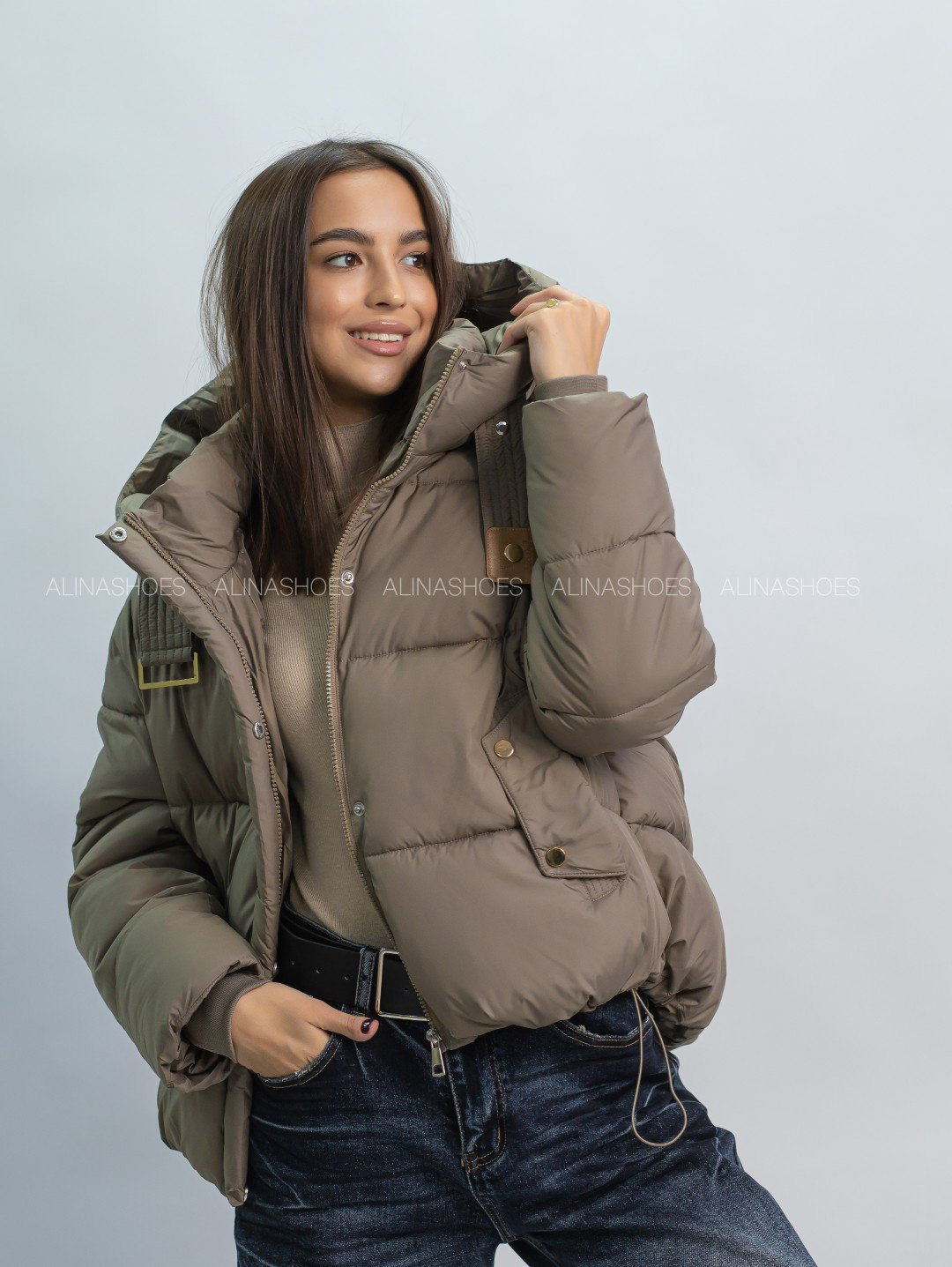 Зимняя куртка alinashoes темно-бежевый купить,NaN