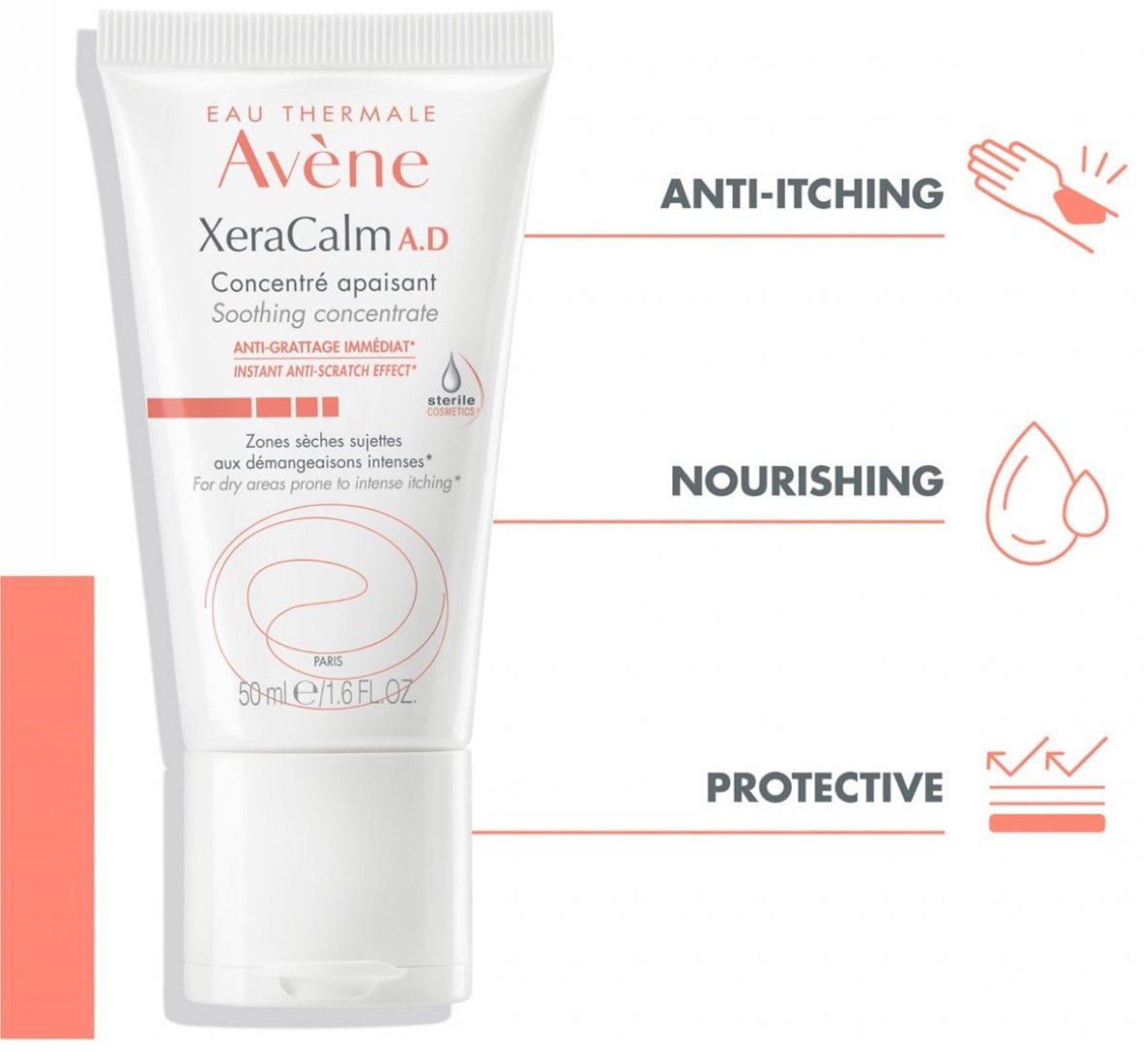 Avene крем-концентрат Xera Calm A.D для лица 50 мл купить,NaN