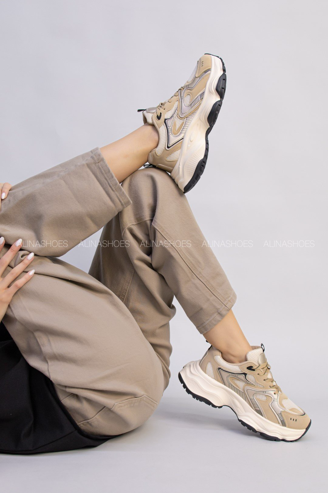 Кроссовки alinashoes бежевый купить,NaN