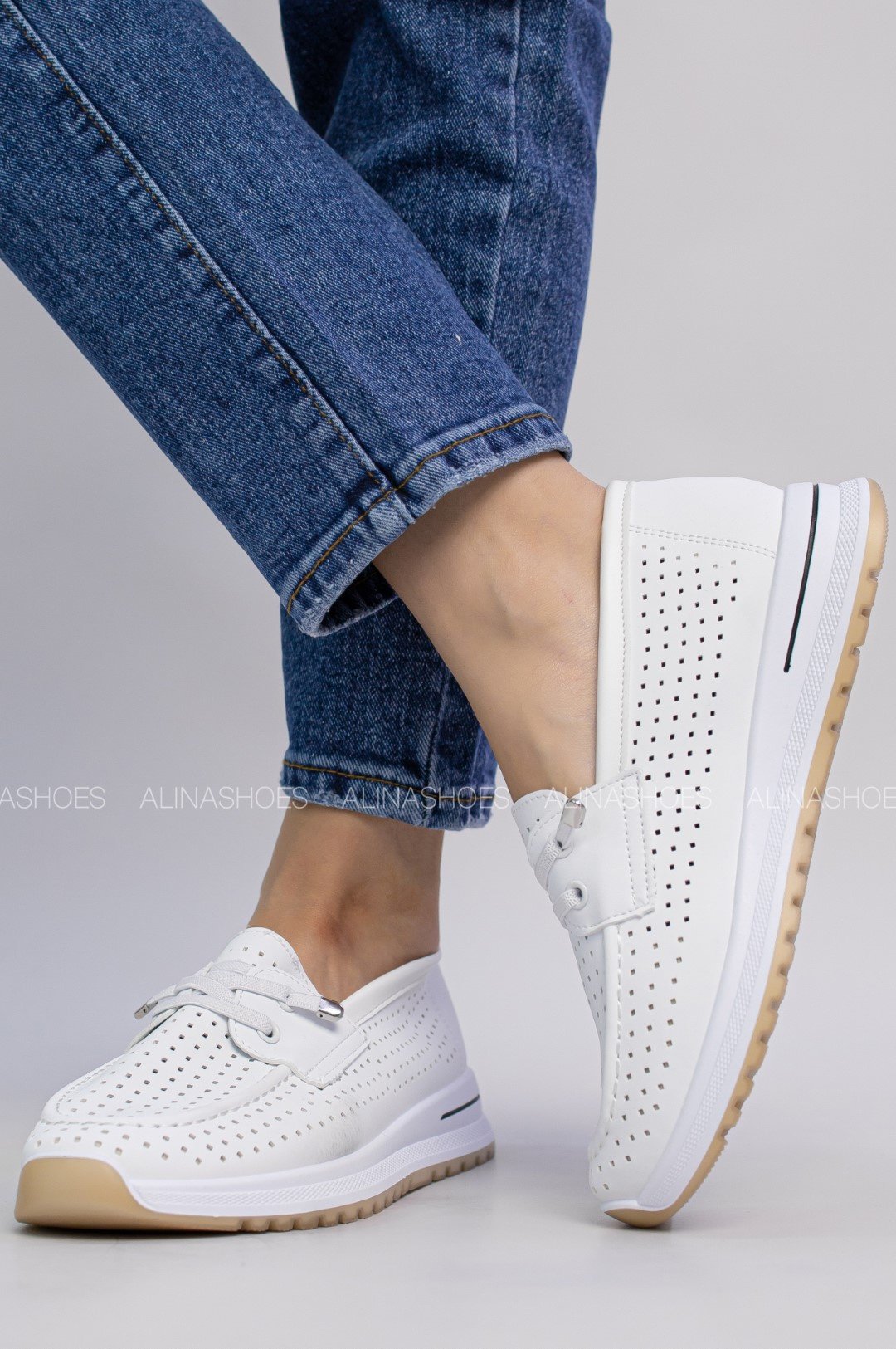 Мокасины alinashoes светло-бежевый купить,NaN