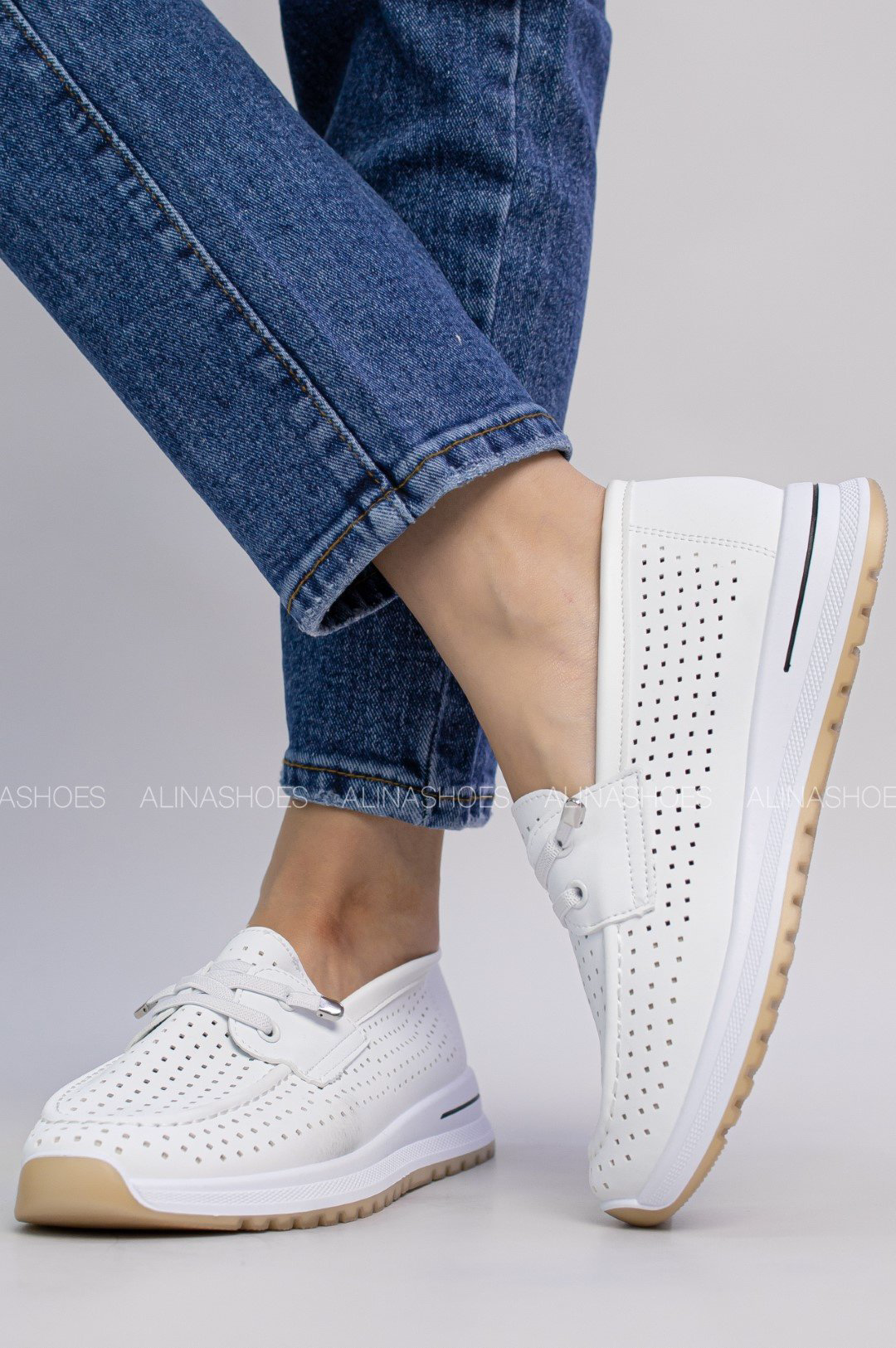 Мокасины alinashoes светло-бежевый купить,NaN
