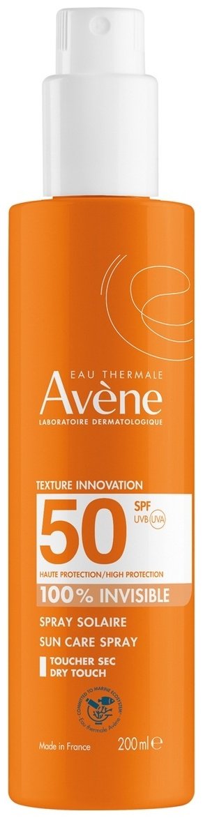 Avene Sun SPF 50 невидимый спрей солнцезащитный для тела 200 мл купить,NaN