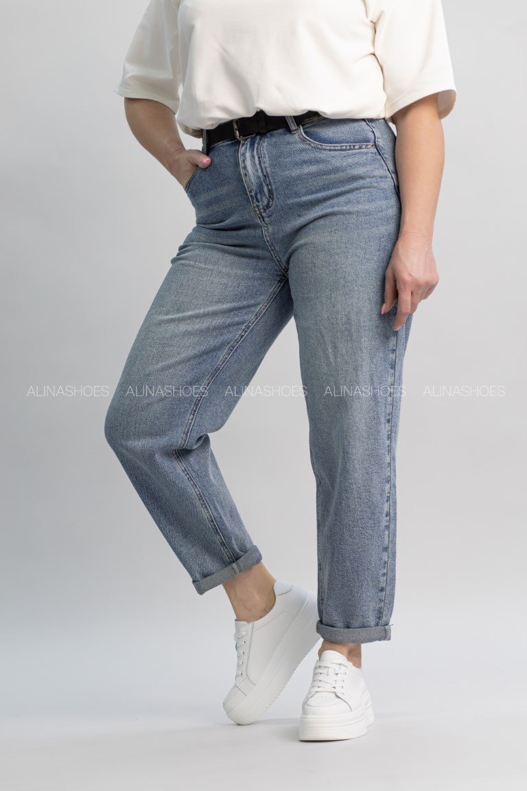 Джинсы джинсы-мом alinashoes синий купить,NaN