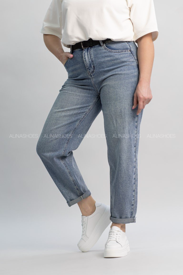 Джинсы джинсы-мом alinashoes синий купить,NaN