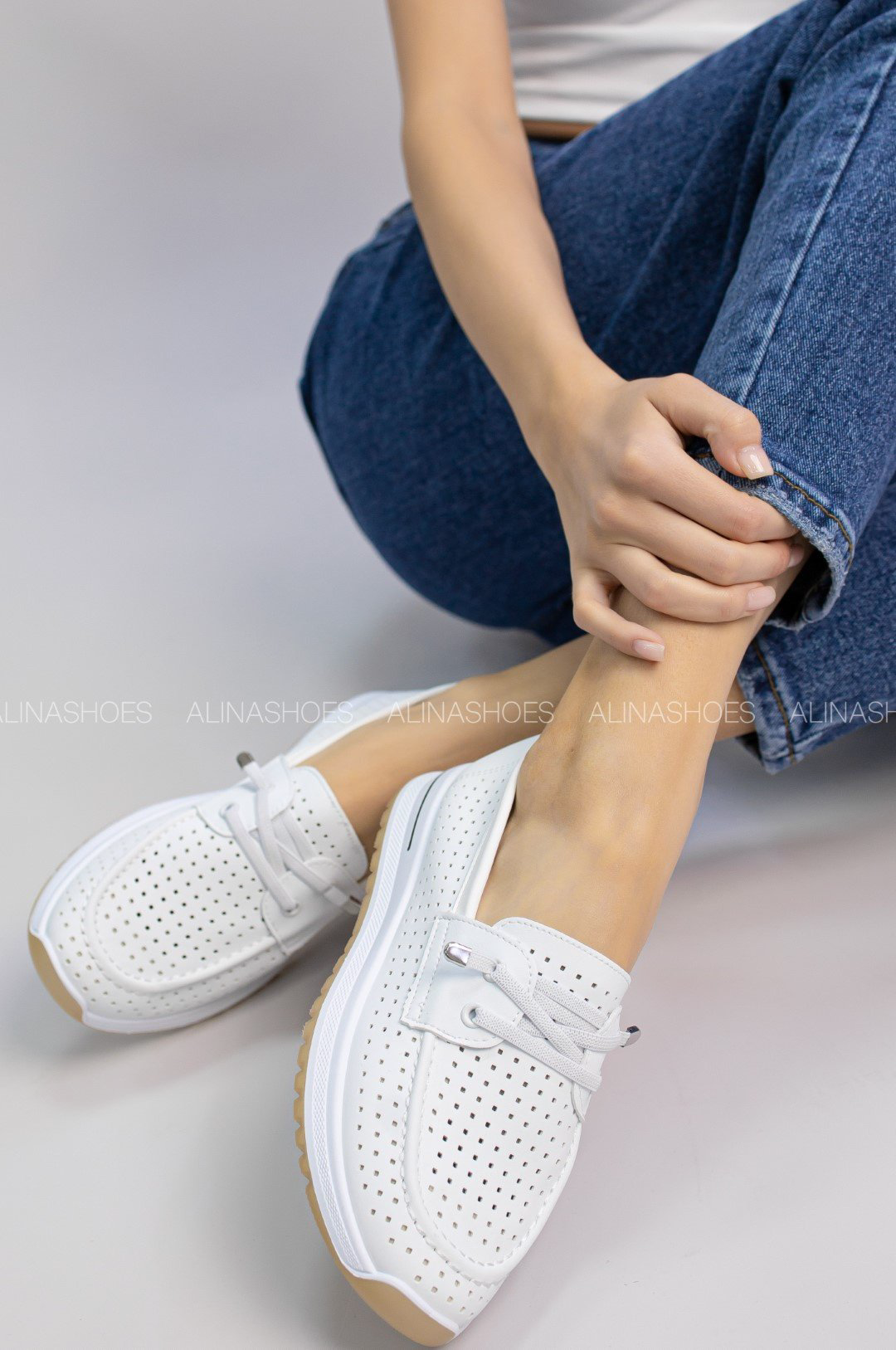 Мокасины alinashoes светло-бежевый купить,NaN