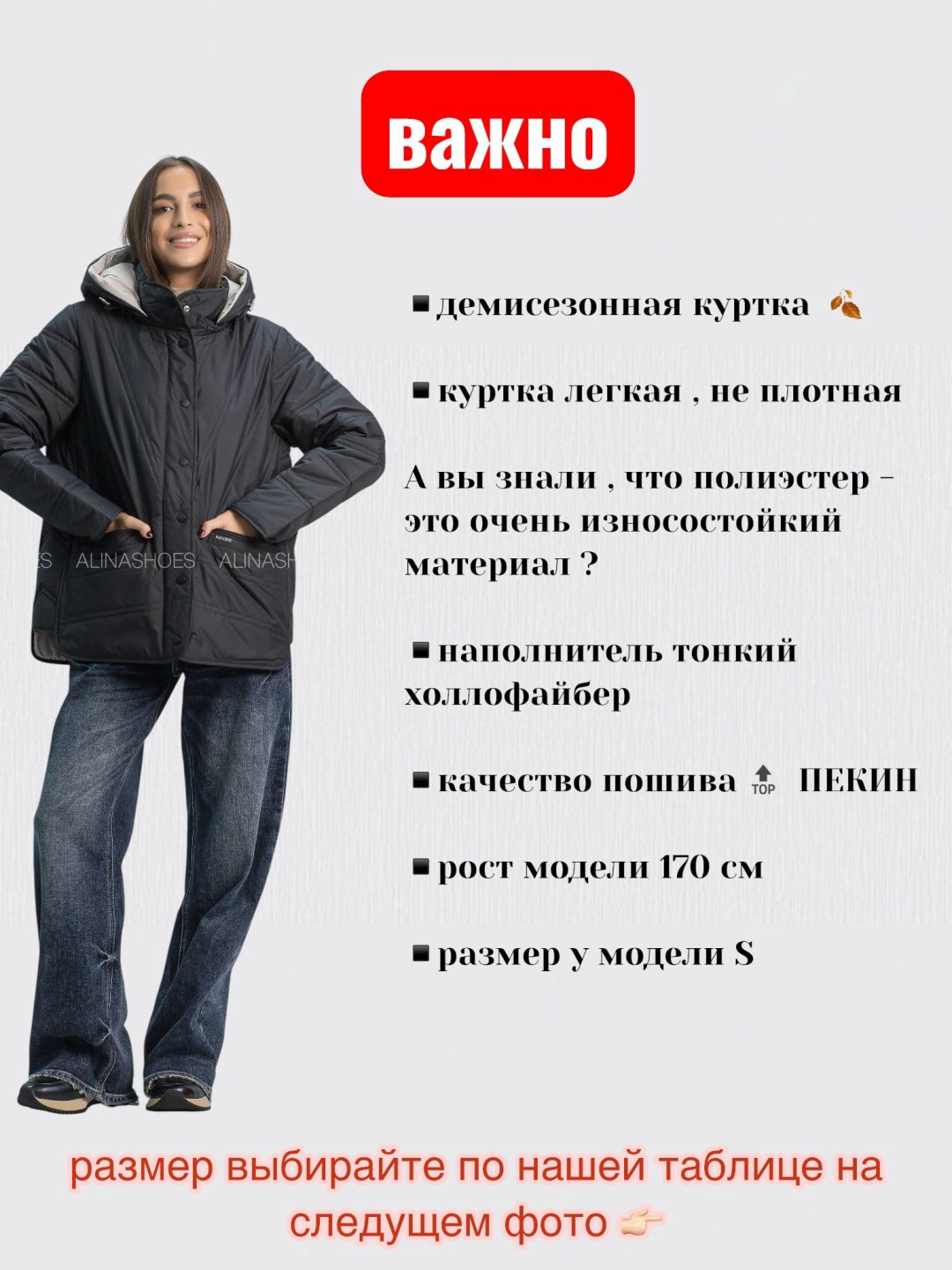 Демисезонная куртка alinashoes черный купить,NaN