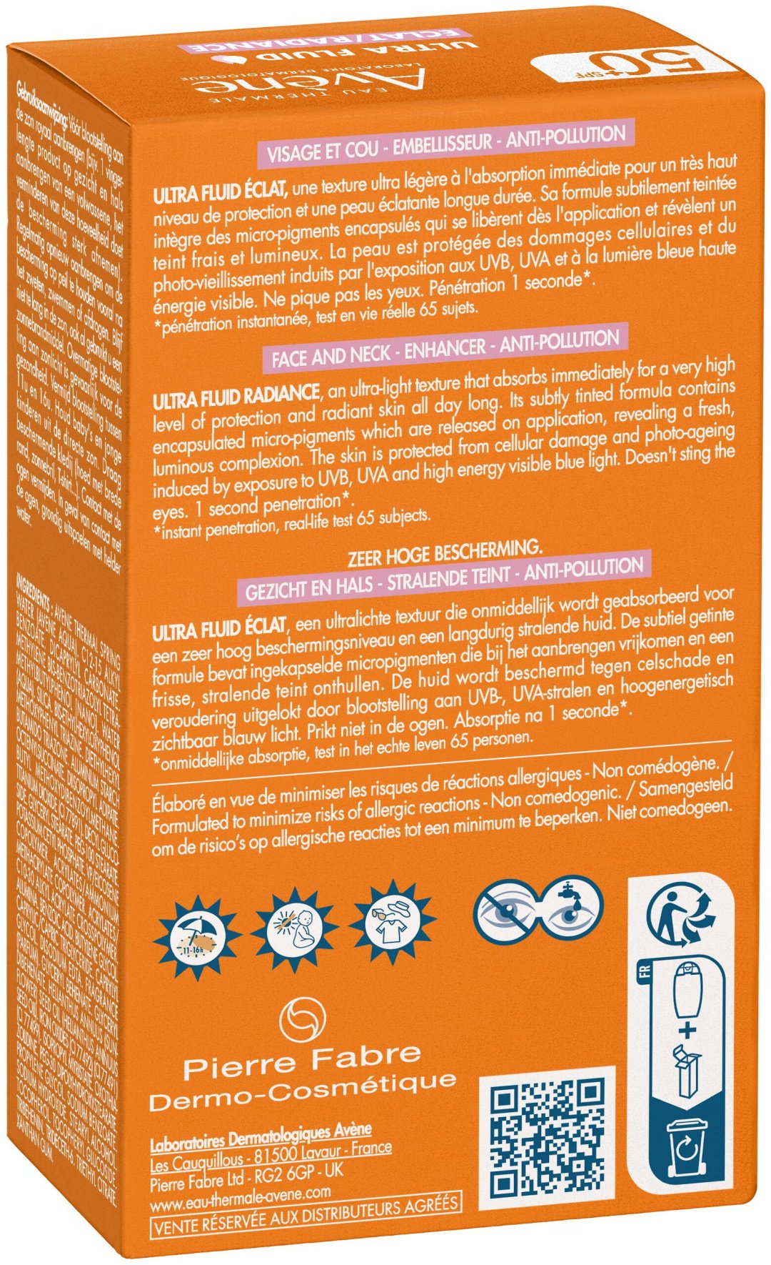 Avene Radiance SPF 50+ Солнцезащитный Ультрафлюид для сияния кожи 50 мл купить,NaN