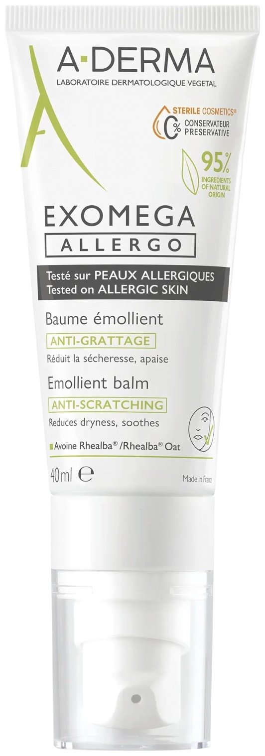 A-DERMA бальзам Exomega Allergo Смягчающий для лица 40 г купить,NaN