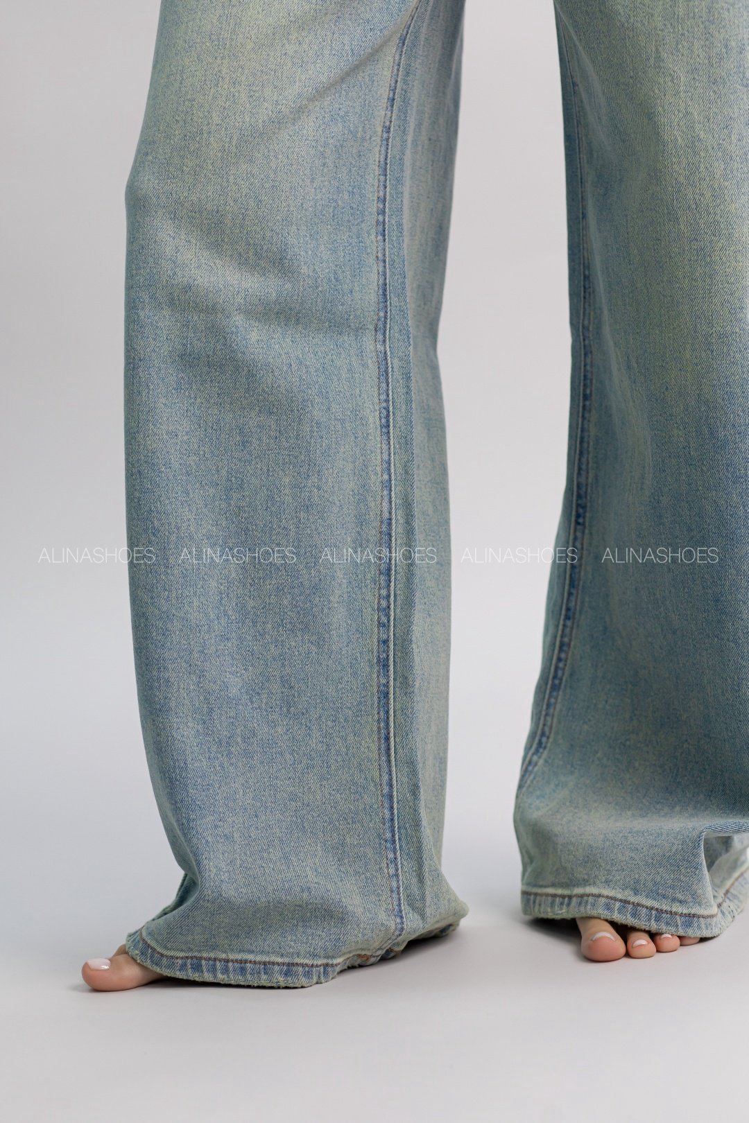 Джинсы палаццо alinashoes бирюзовый купить,NaN