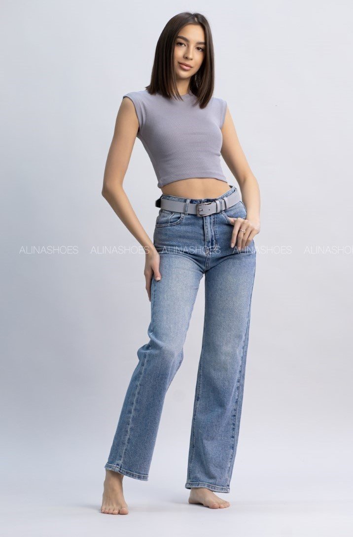 Джинсы прямые alinashoes голубой купить,NaN